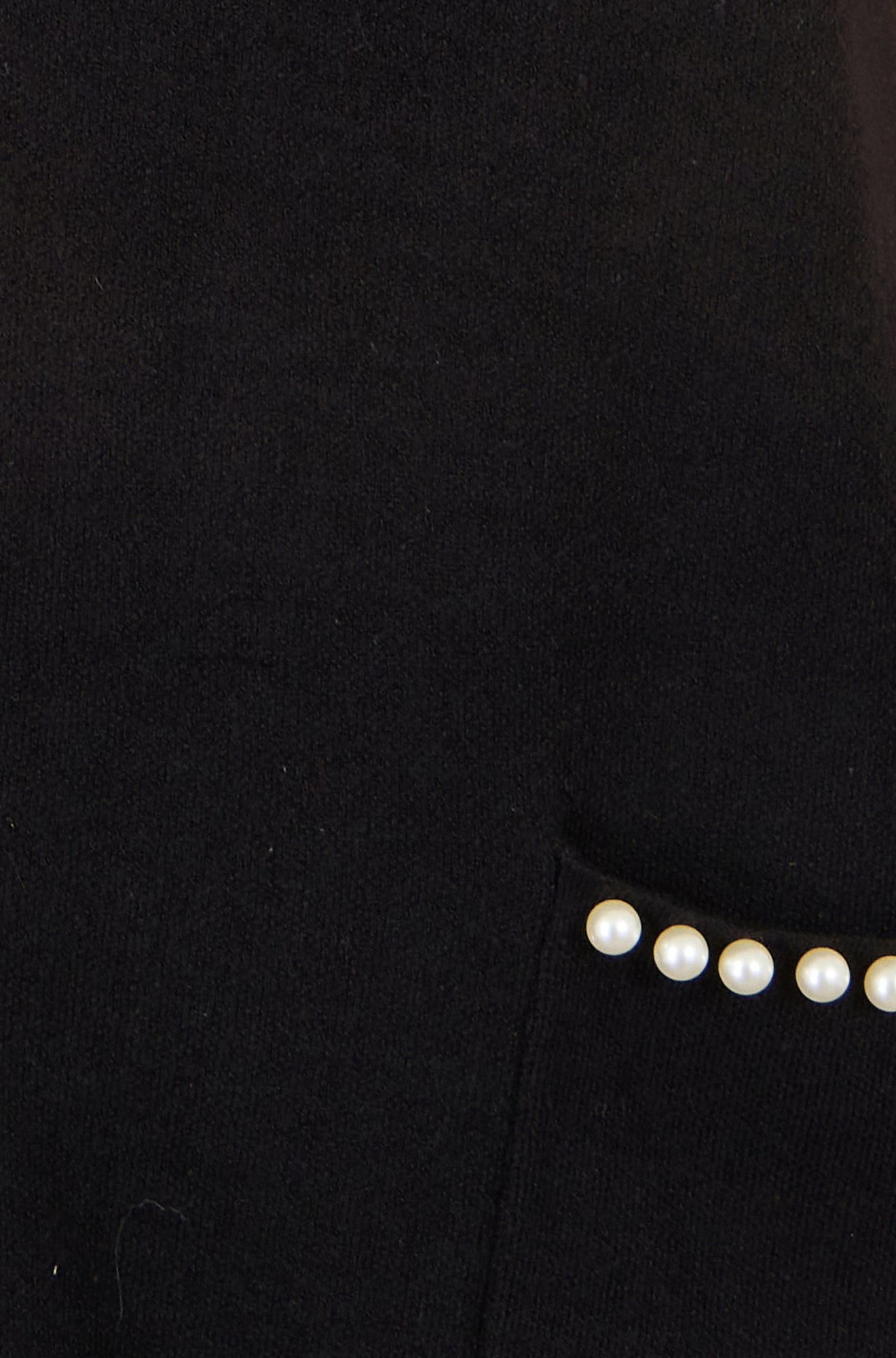 Yumi Black Pearl Detail Knitted Tunic Knit Dress Yumi