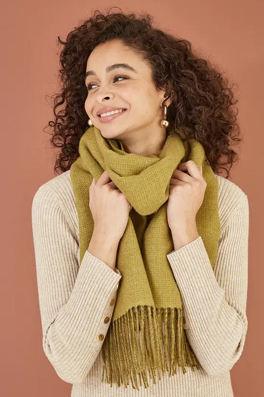 Yumi Green Two Tone Scarf Yumi