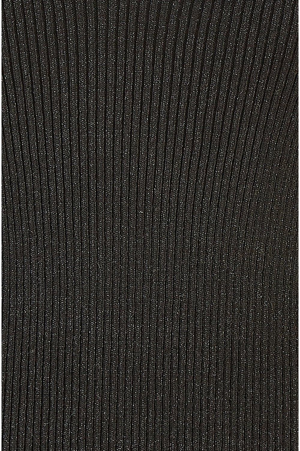 Yumi Black Metallic Rib Knitted Vest Top Yumi