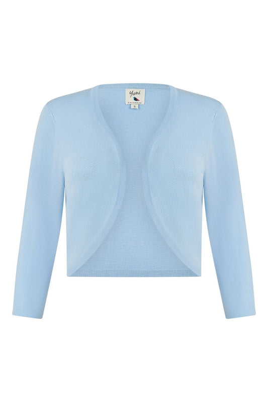 Yumi Blue Knitted Curve Bolero Yumi
