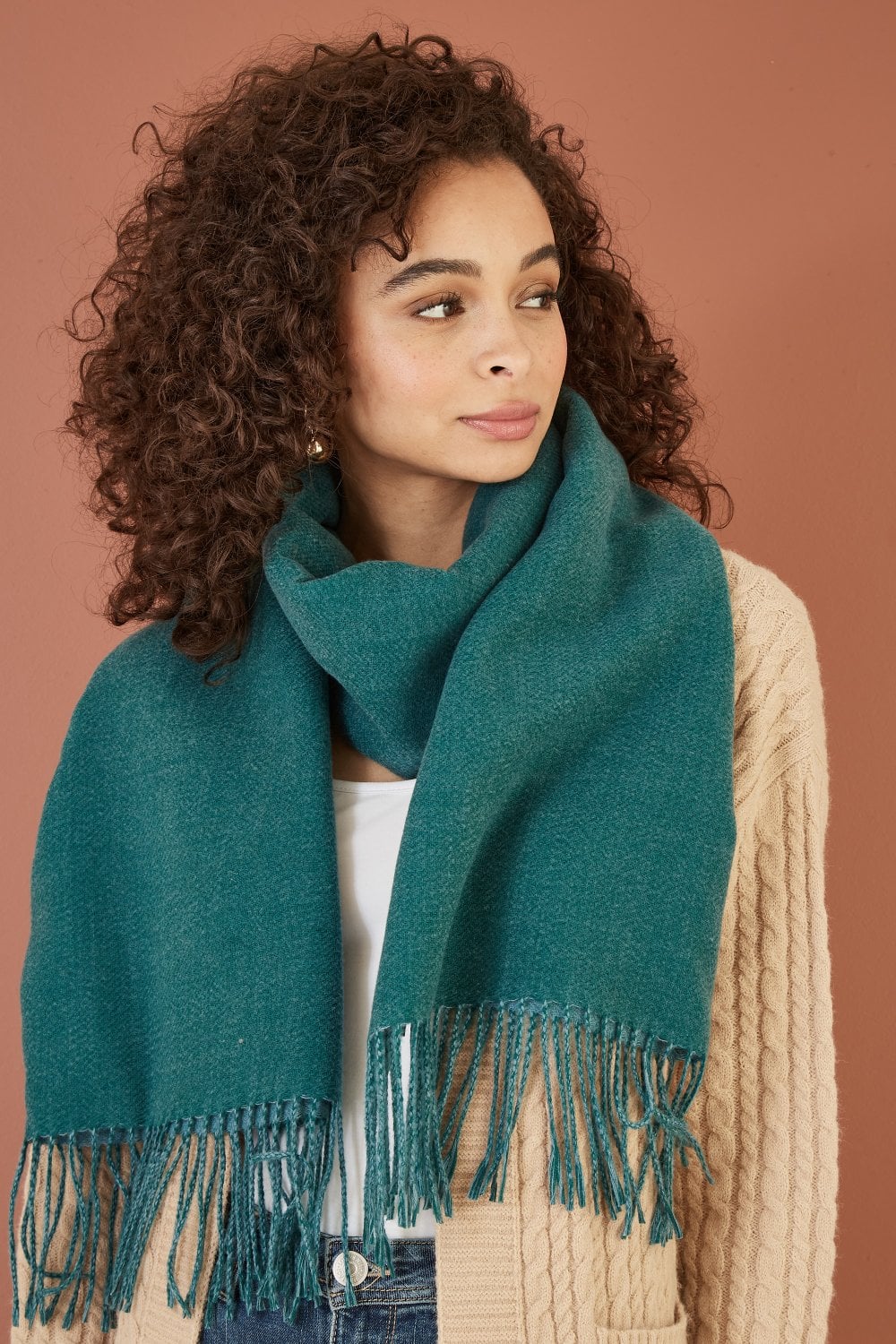 Yumi Blue Two Tone Scarf Yumi