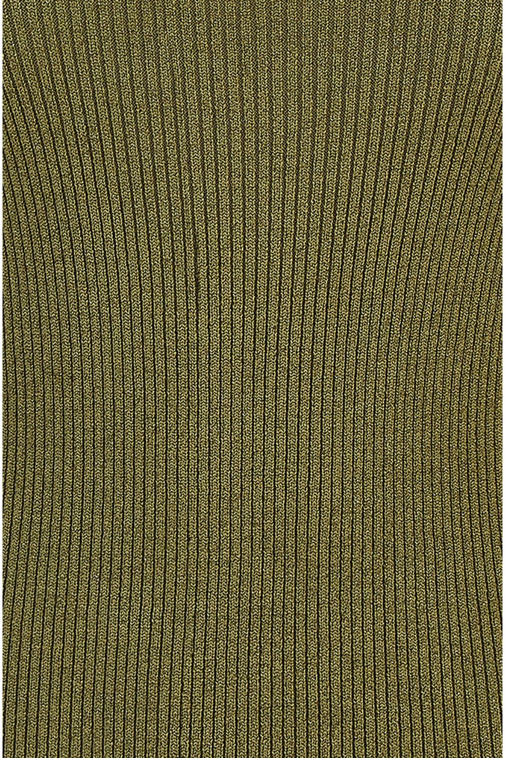 Yumi Green Metallic Knitted Ribbed Top Yumi