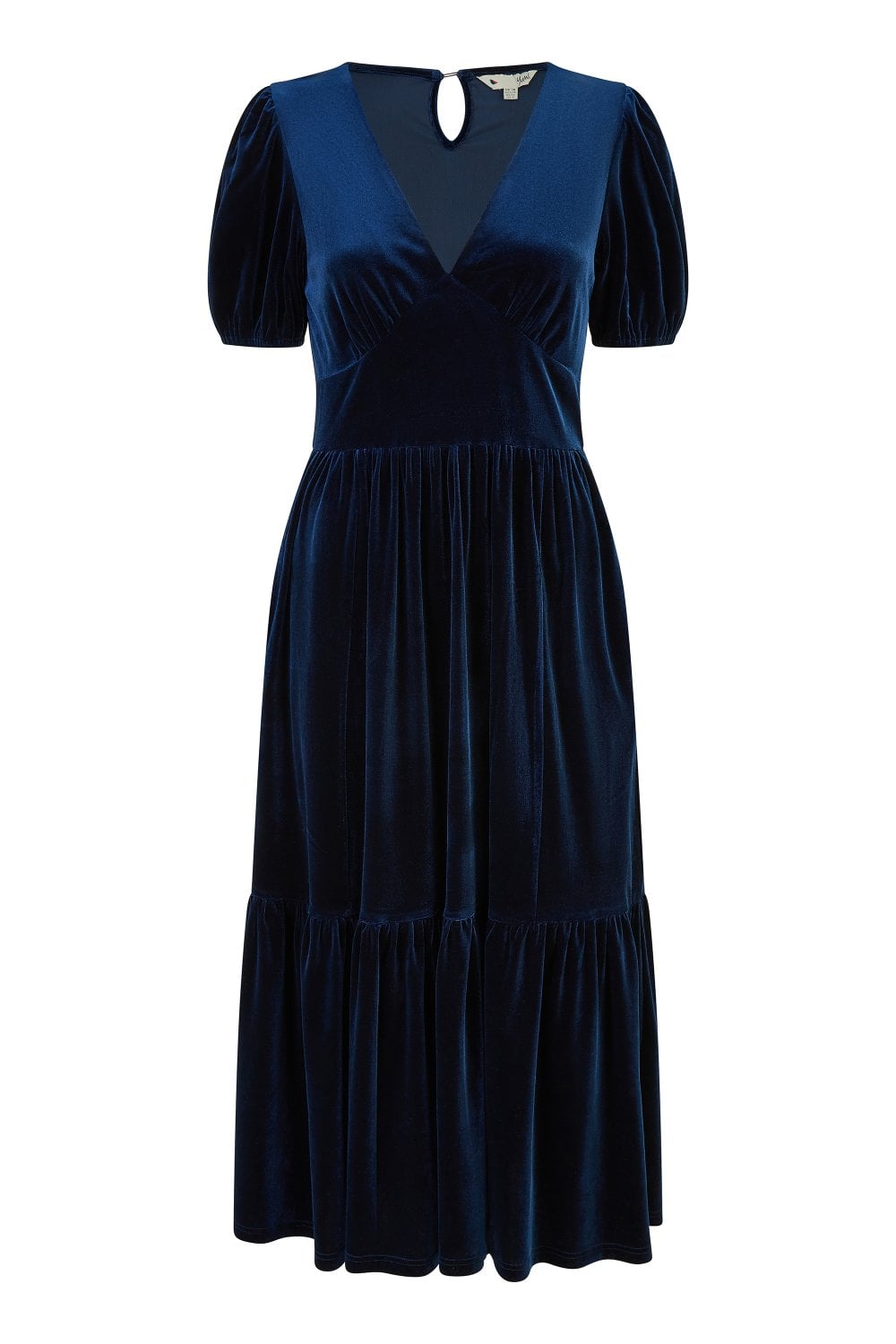 Yumi Navy Velvet Midi Dress Yumi
