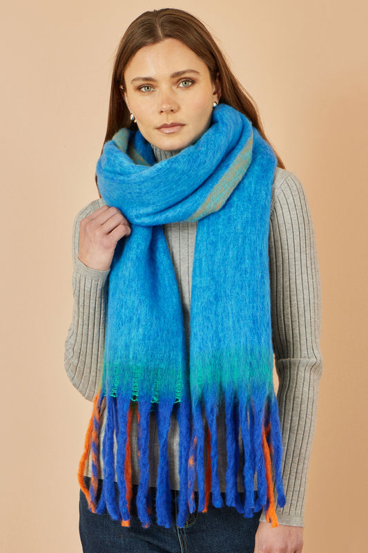 Yumi Blue Colour Block Scarf ACC SCARF Yumi