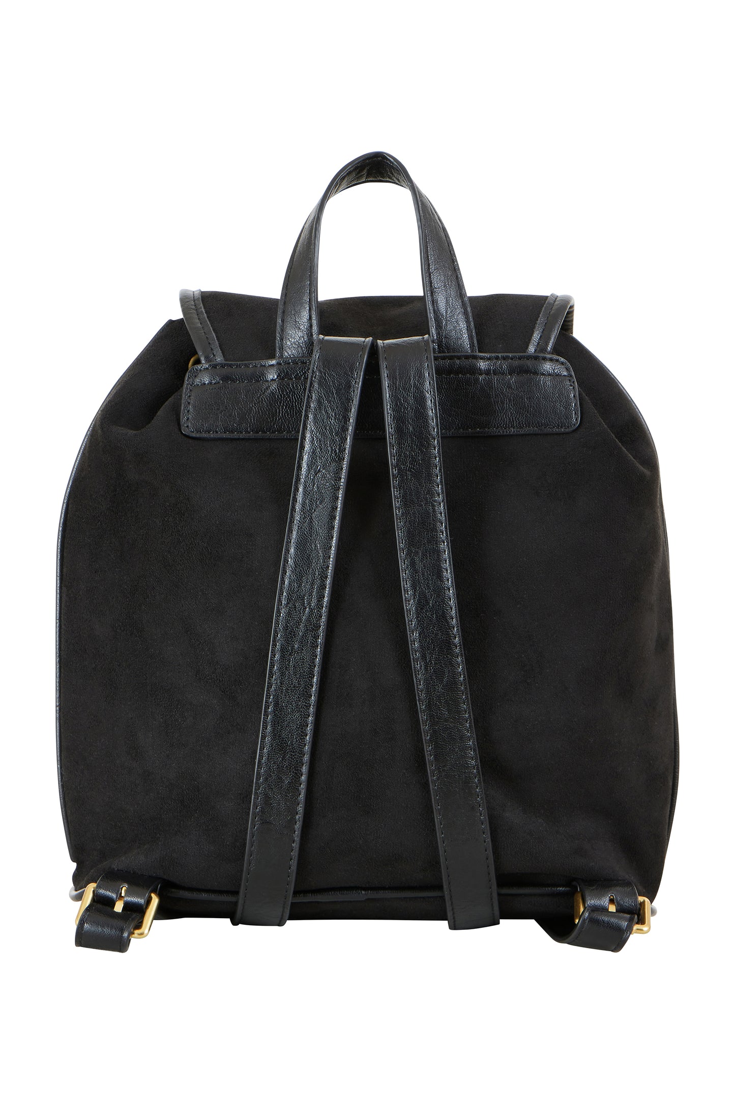 Yumi Black Faux Suede Pocket Rucksack ACC BAGS Yumi