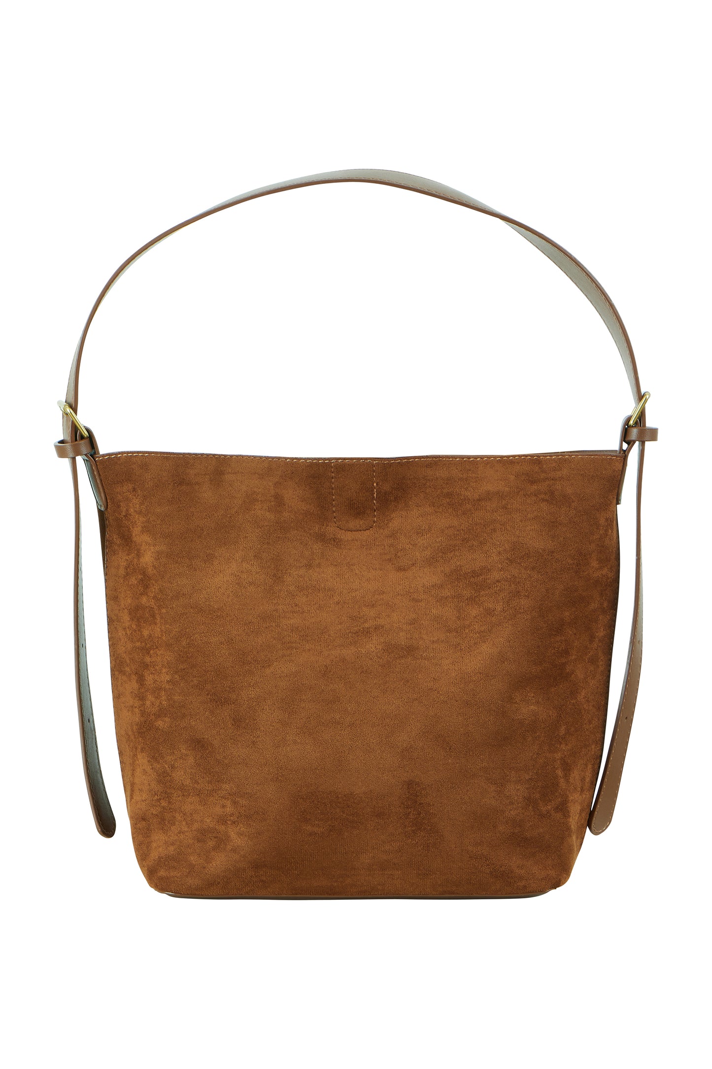Yumi Tan Faux Suede Bag With Inside Pouch ACC BAGS Yumi