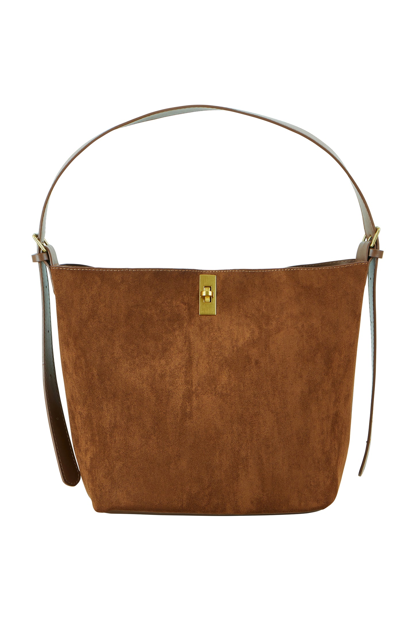 Yumi Tan Faux Suede Bag With Inside Pouch ACC BAGS Yumi