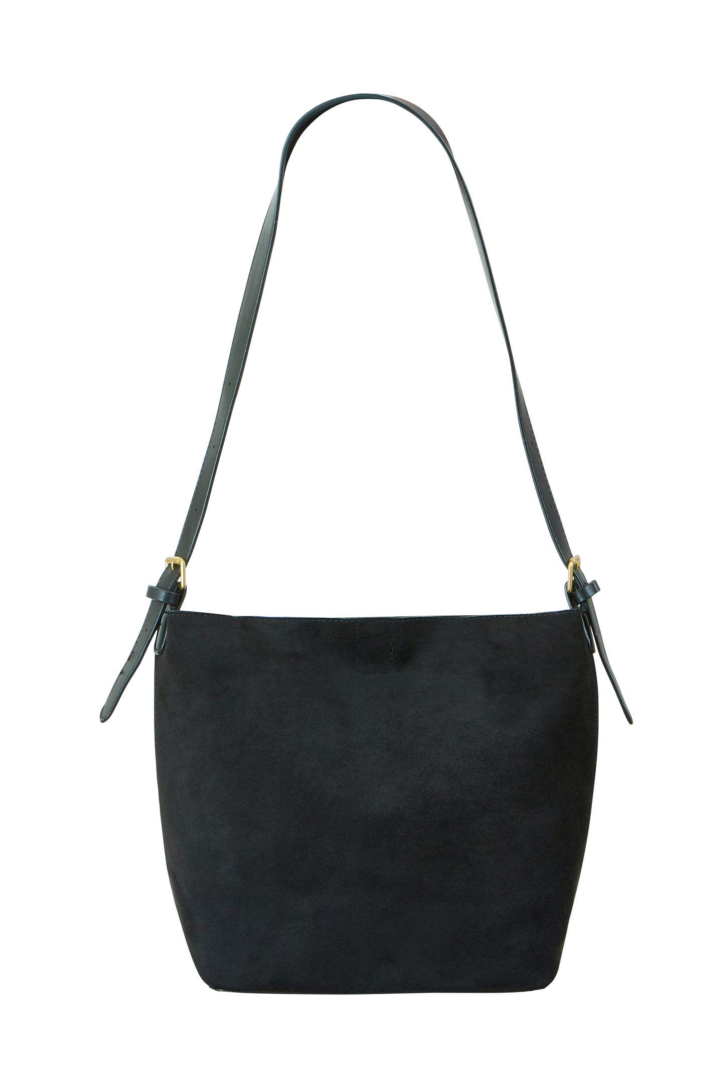 Yumi Black Faux Suede Bag With Inside Pouch ACC BAGS Yumi