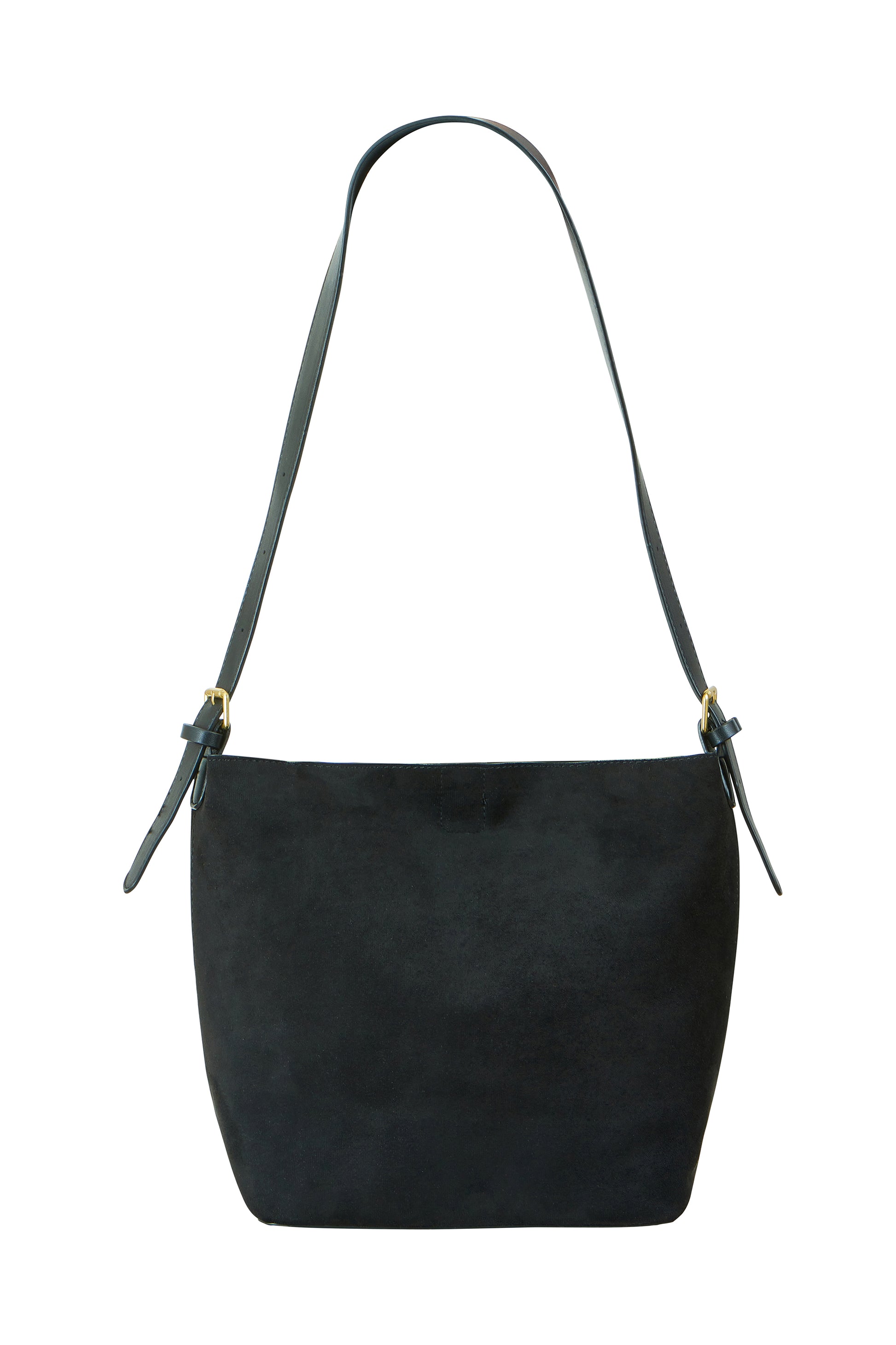 Yumi Black Faux Suede Bag With Inside Pouch ACC BAGS Yumi