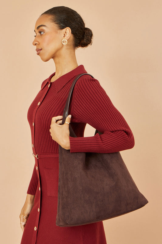 Yumi Brown Shoulder Bag With Inside Bag ACC BAGS Yumi