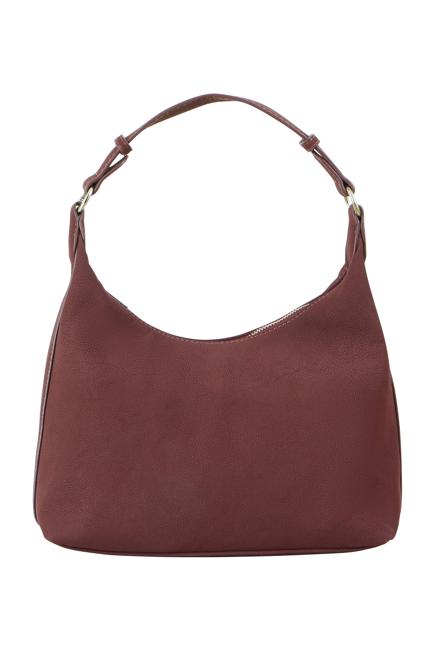 Yumi Burgundy Shoulder Bag With Buckle Strap ACC BAGS Yumi