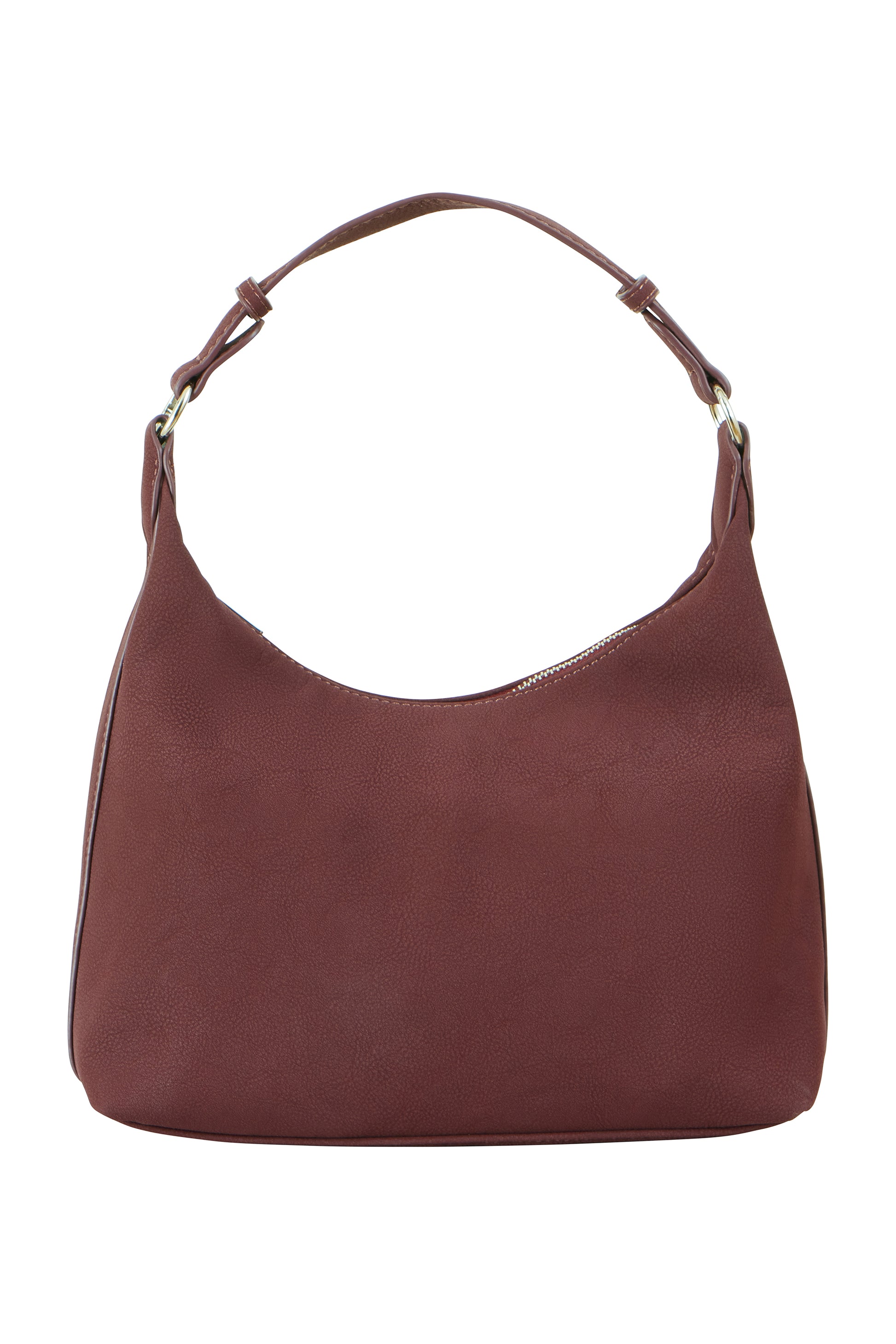 Yumi Burgundy Shoulder Bag With Buckle Strap ACC BAGS Yumi