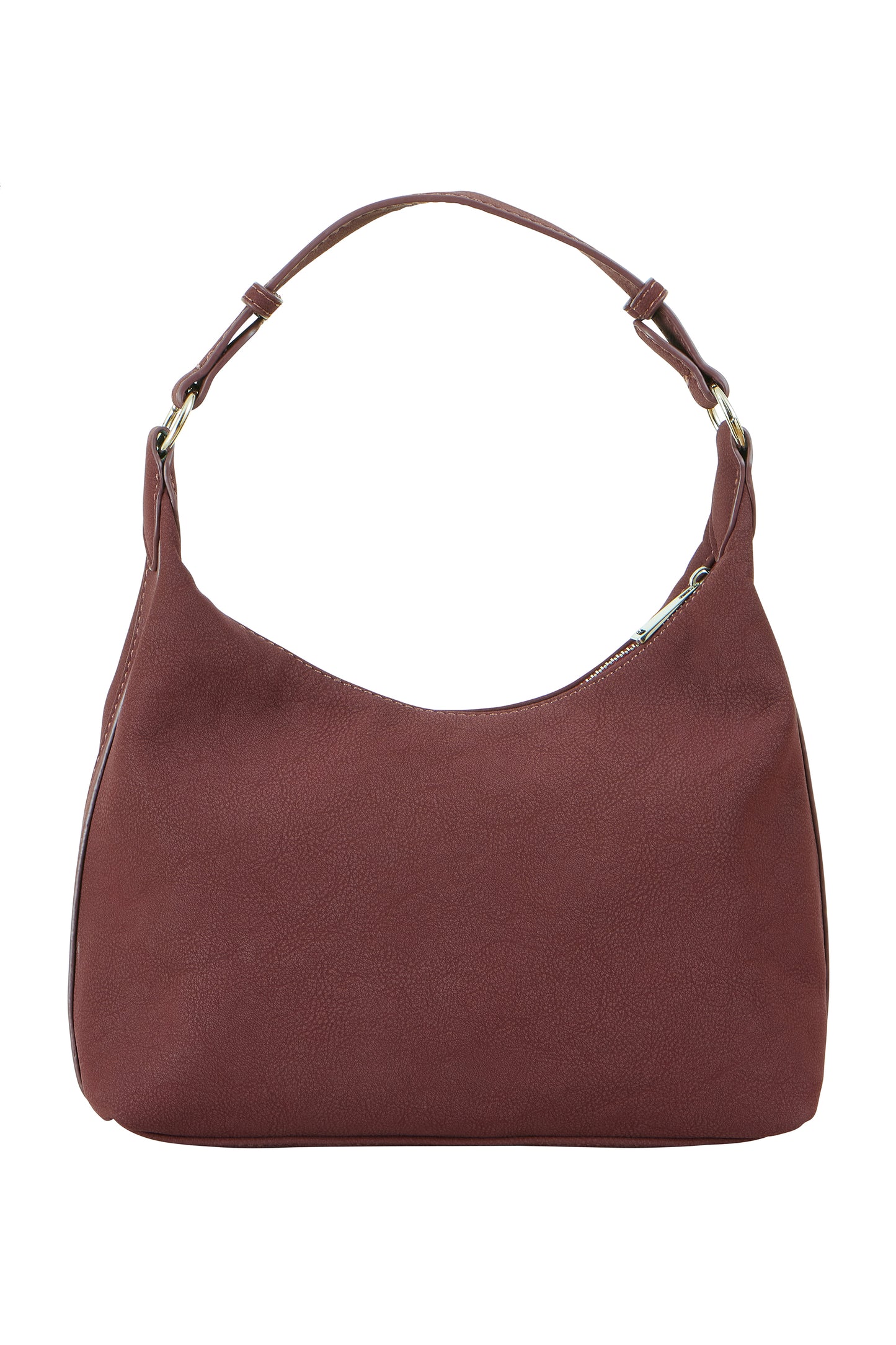 Yumi Burgundy Shoulder Bag With Buckle Strap ACC BAGS Yumi