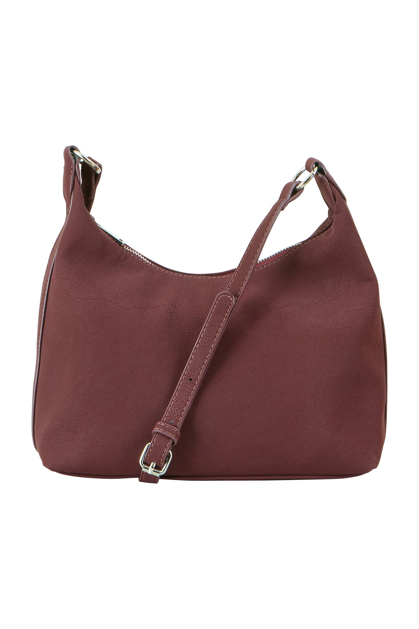 Yumi Burgundy Shoulder Bag With Buckle Strap ACC BAGS Yumi