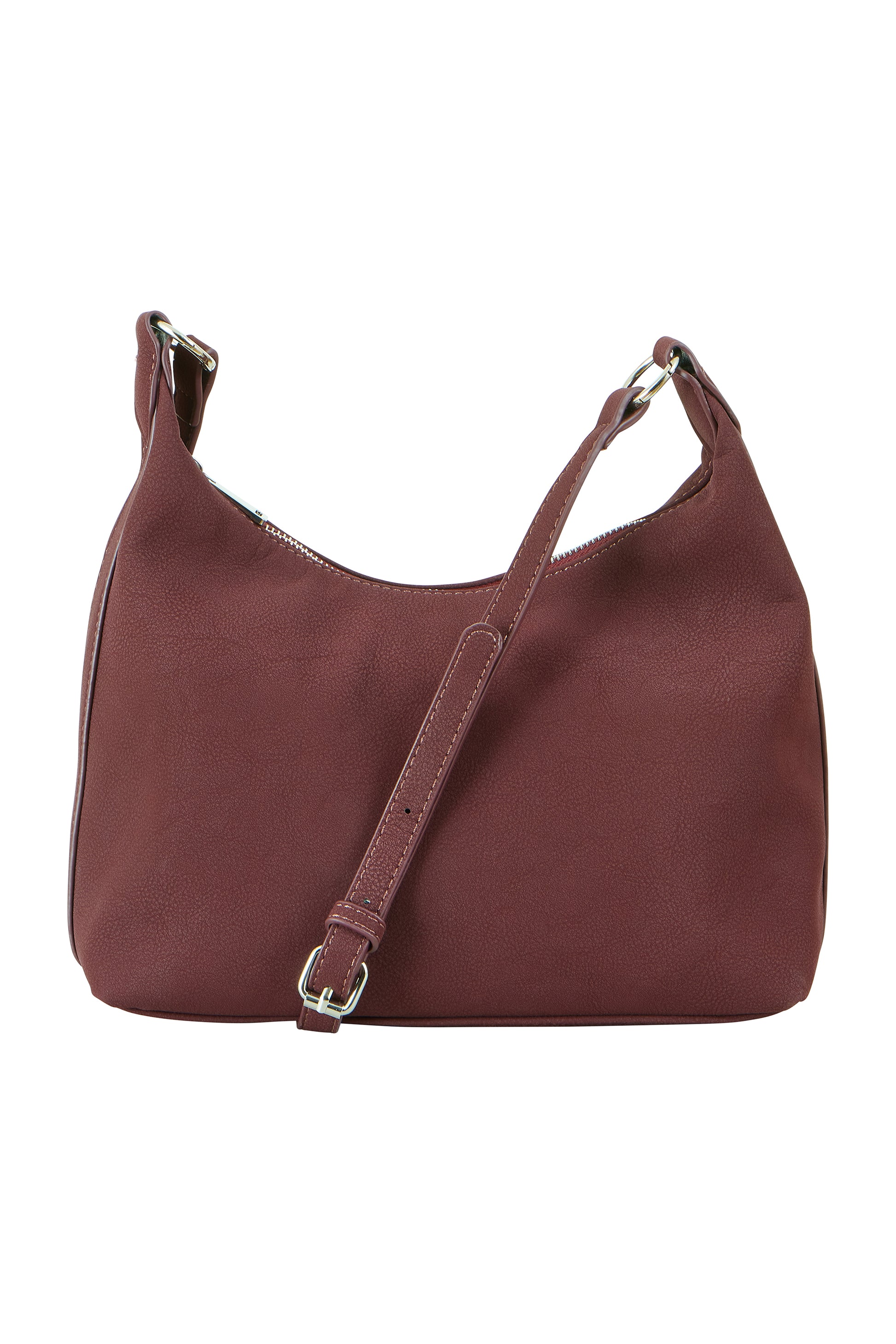 Yumi Burgundy Shoulder Bag With Buckle Strap ACC BAGS Yumi