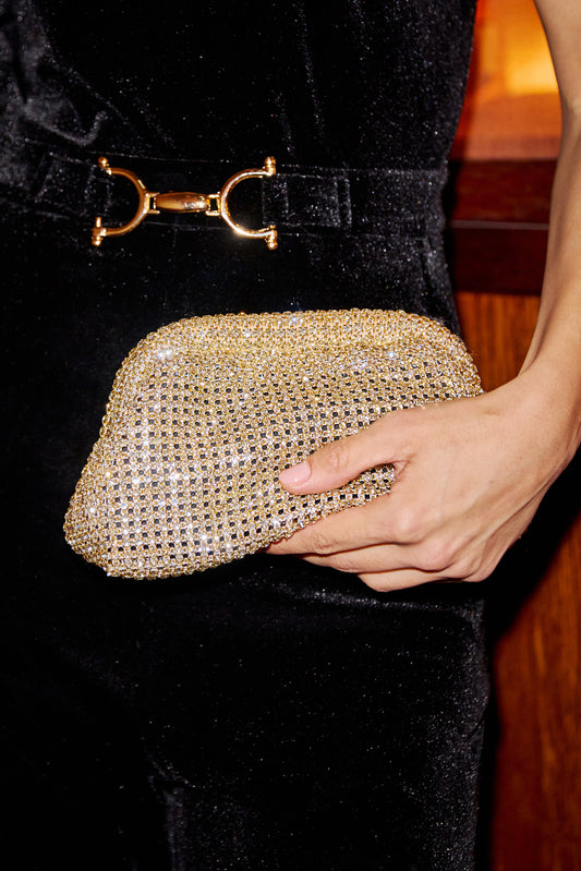 Yumi Gold Rhinestone Clutch Bag ACC BAGS Yumi