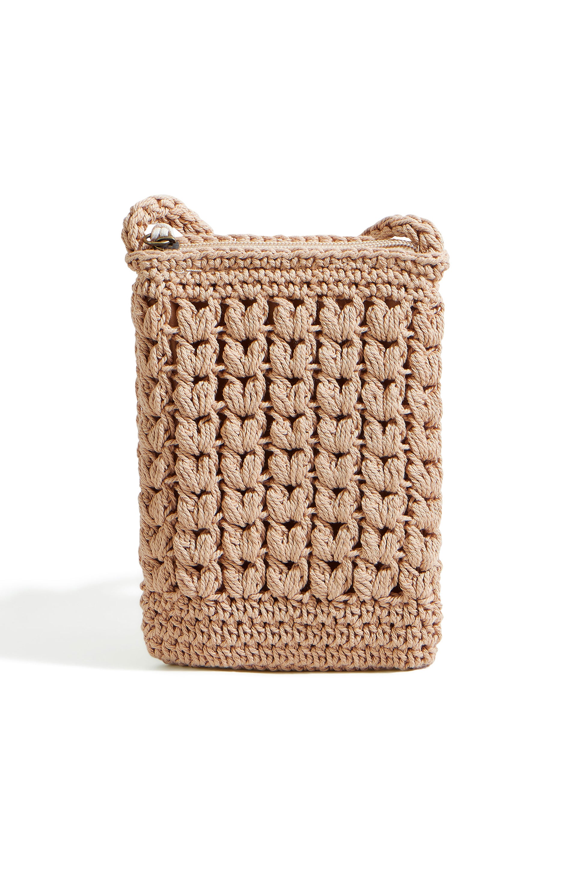 Yumi Brown Crochet Small Cross Body ACC BAGS Yumi