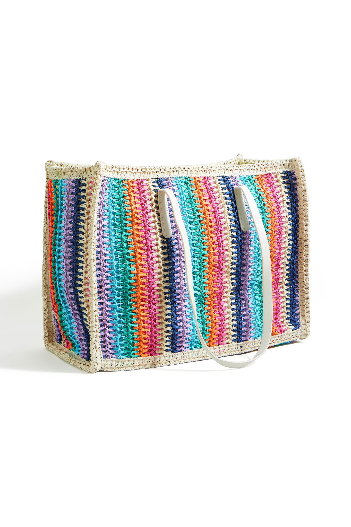 Yumi Multicolour Stripe Natural Shoulder Bag ACC BAGS Yumi