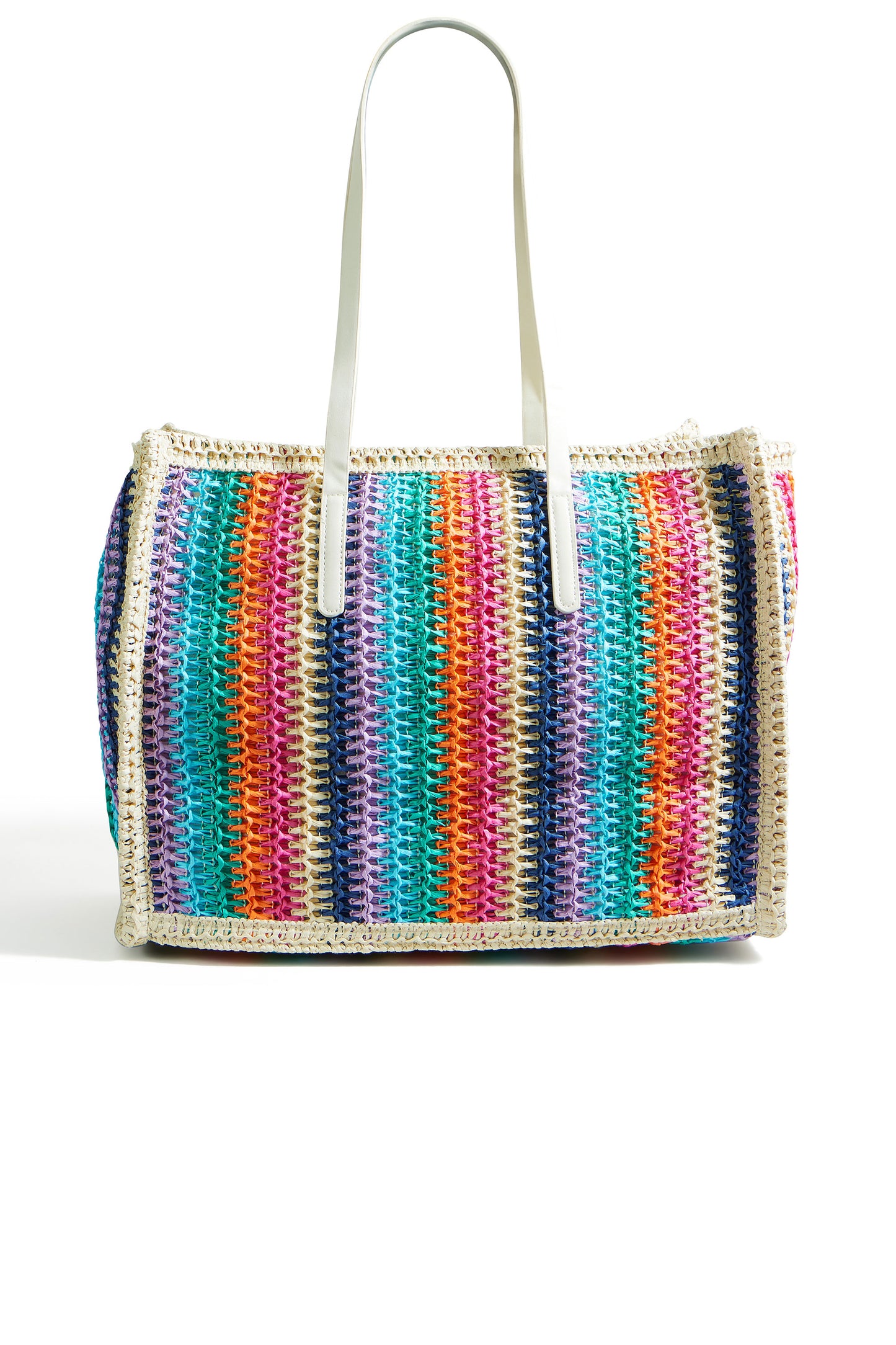 Yumi Multicolour Stripe Natural Shoulder Bag ACC BAGS Yumi