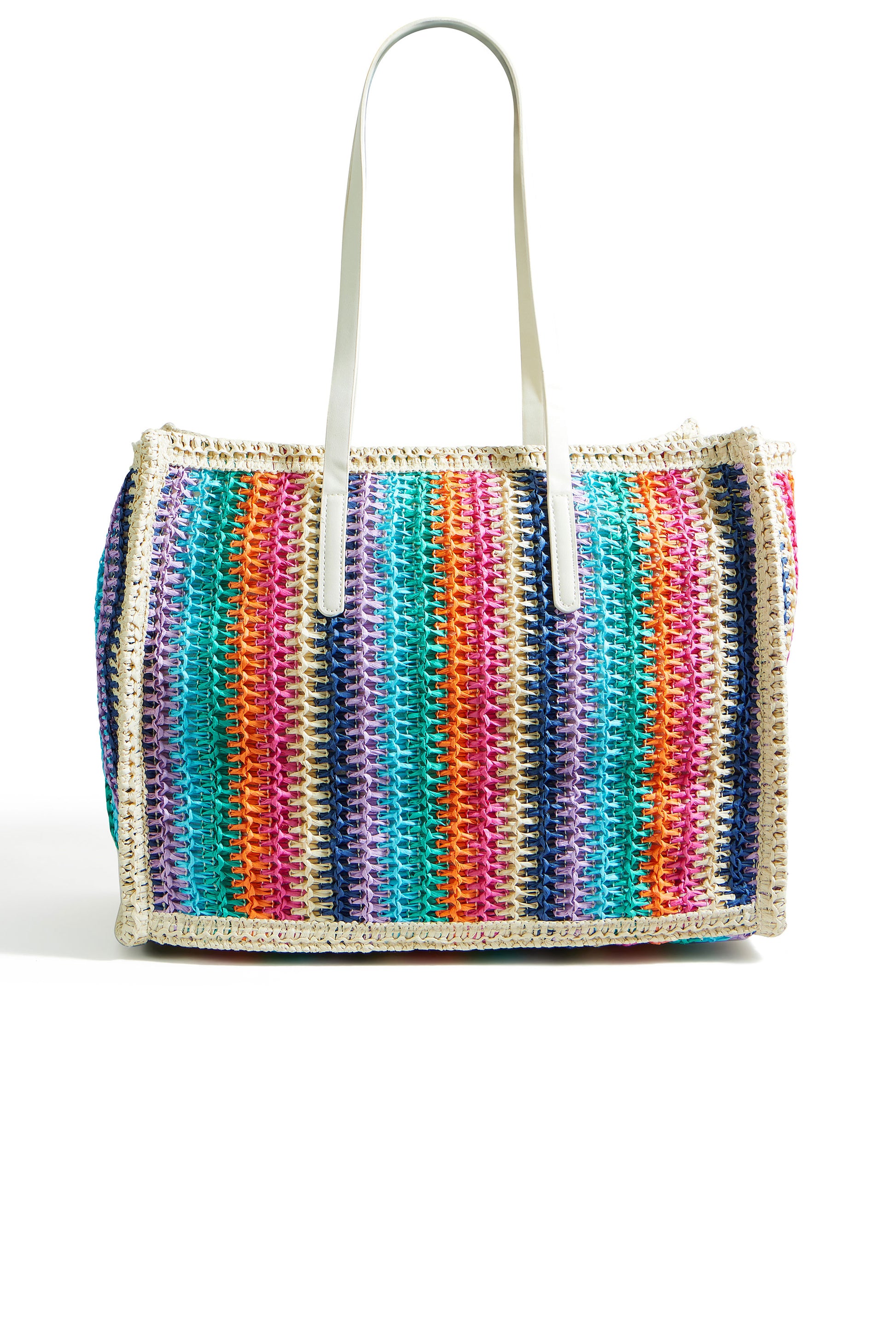 Yumi Multicolour Stripe Natural Shoulder Bag ACC BAGS Yumi