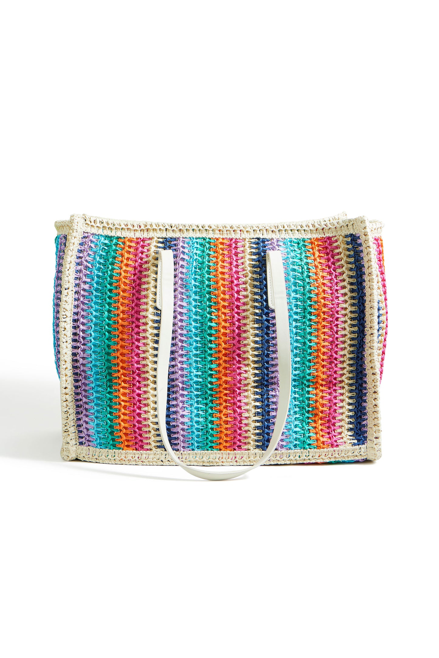 Yumi Multicolour Stripe Natural Shoulder Bag ACC BAGS Yumi