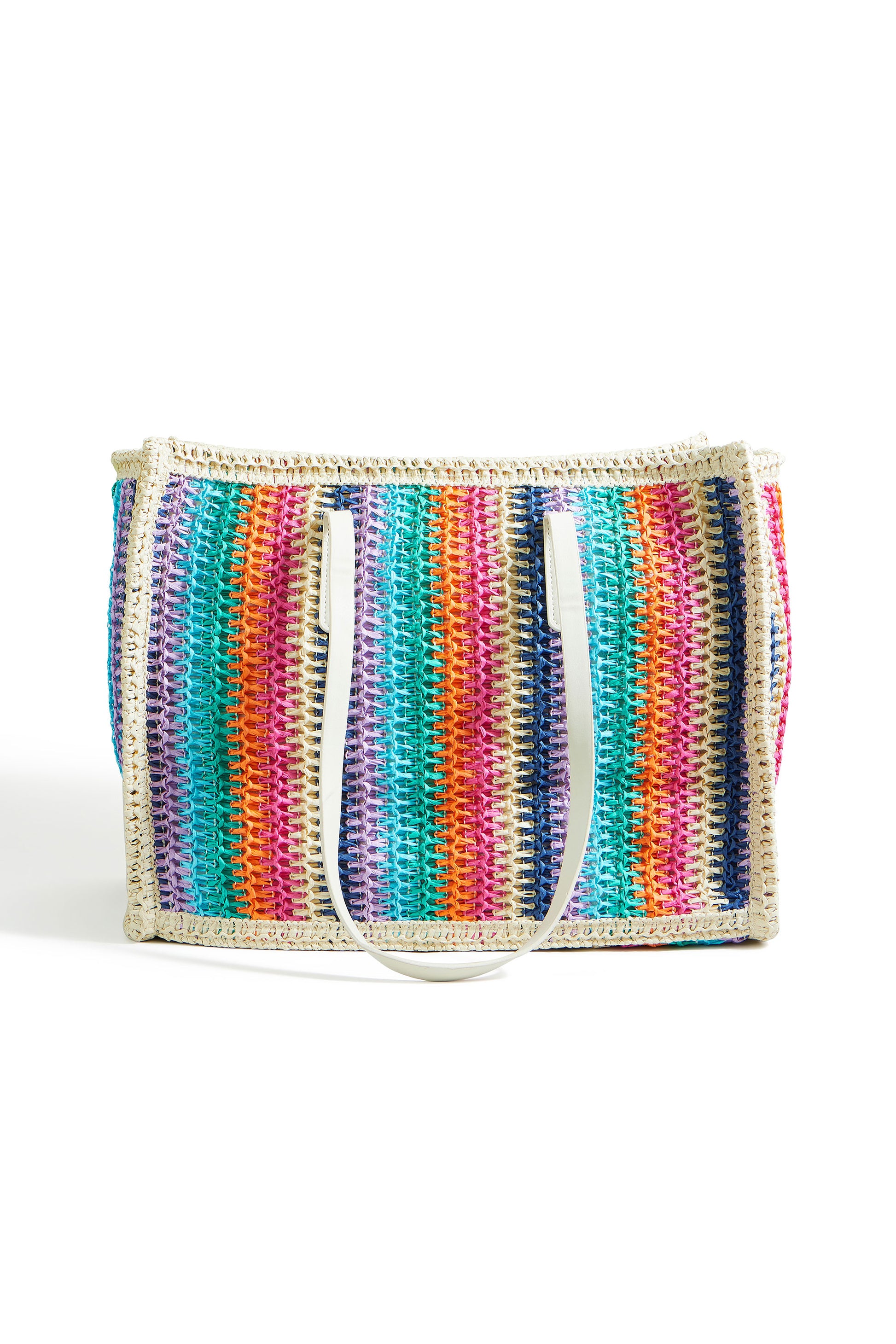 Yumi Multicolour Stripe Natural Shoulder Bag ACC BAGS Yumi