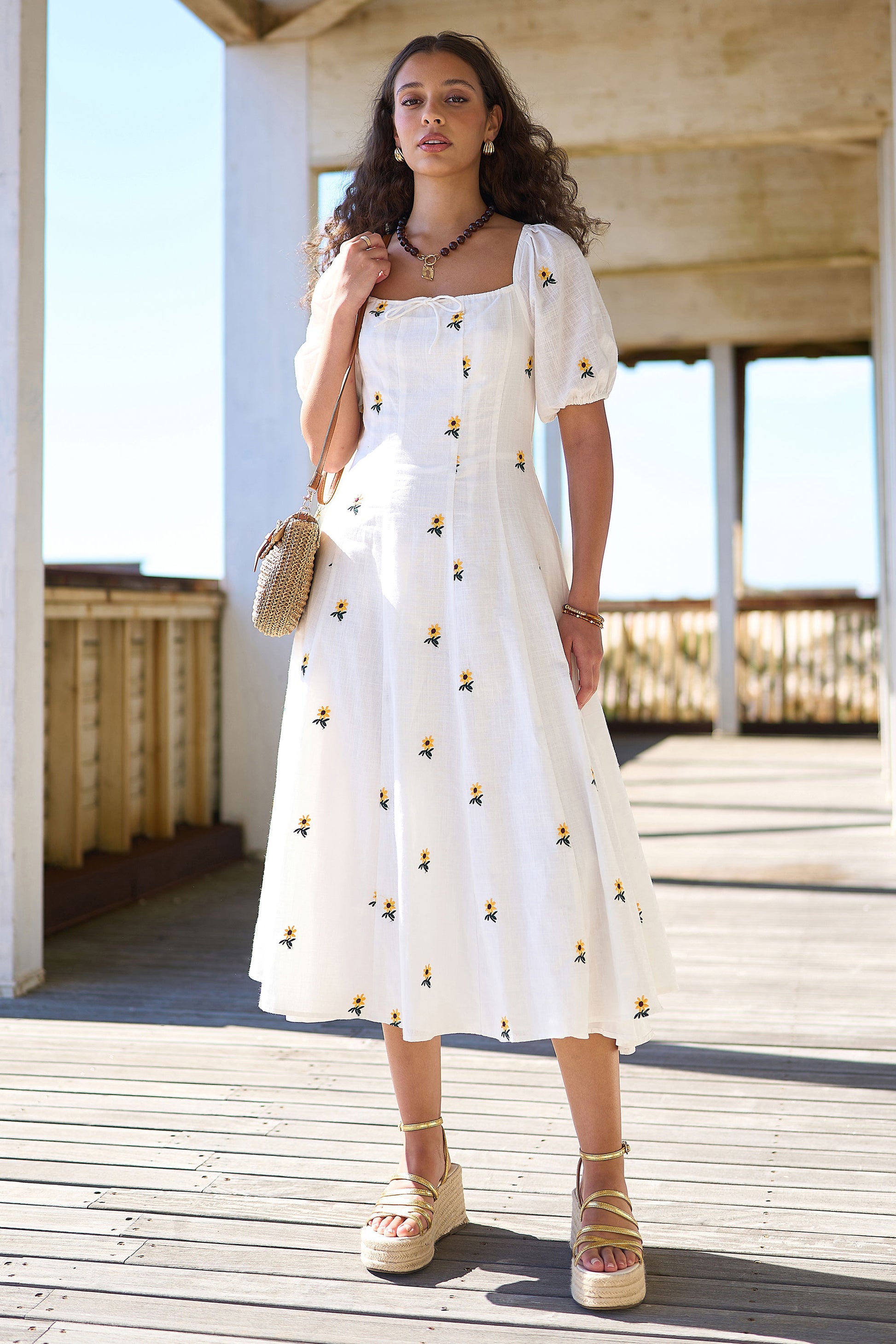 Yumi Brown Woven Rattan Handbag With Buckle ACC BAGS Yumi