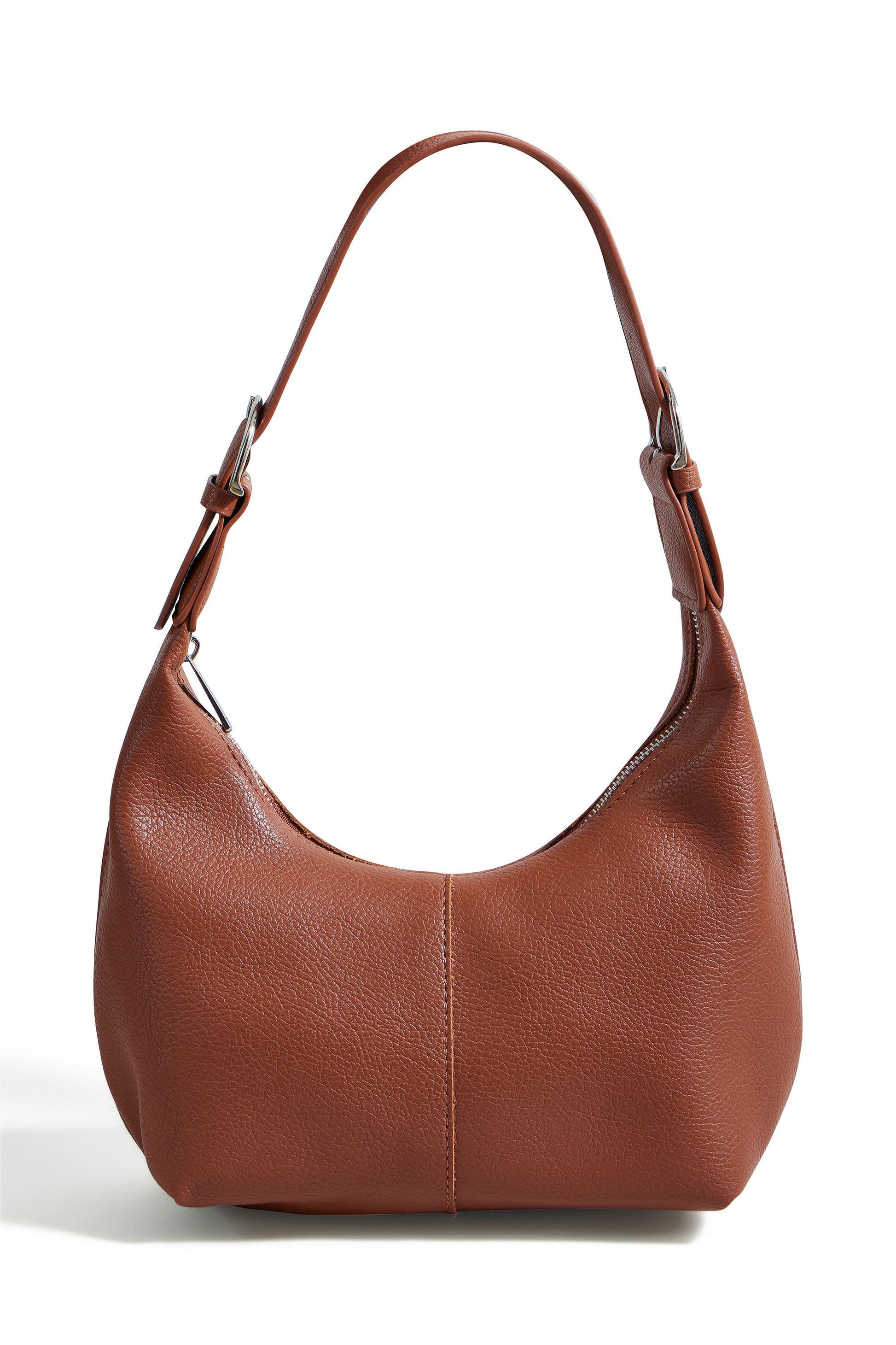 Yumi Brown Shoulder Scoop Bag With Buckle ACC BAGS Yumi
