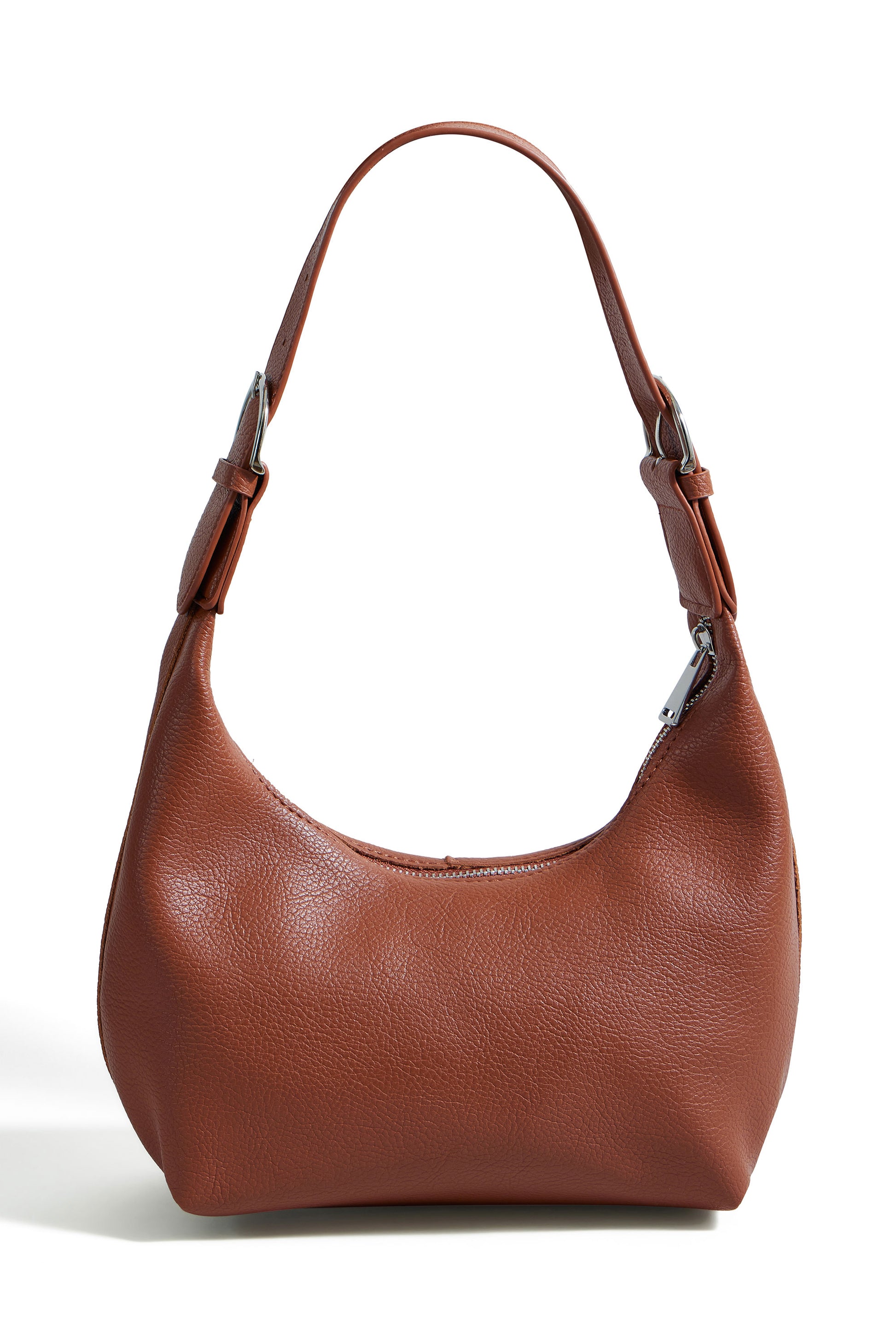 Yumi Brown Shoulder Scoop Bag With Buckle ACC BAGS Yumi