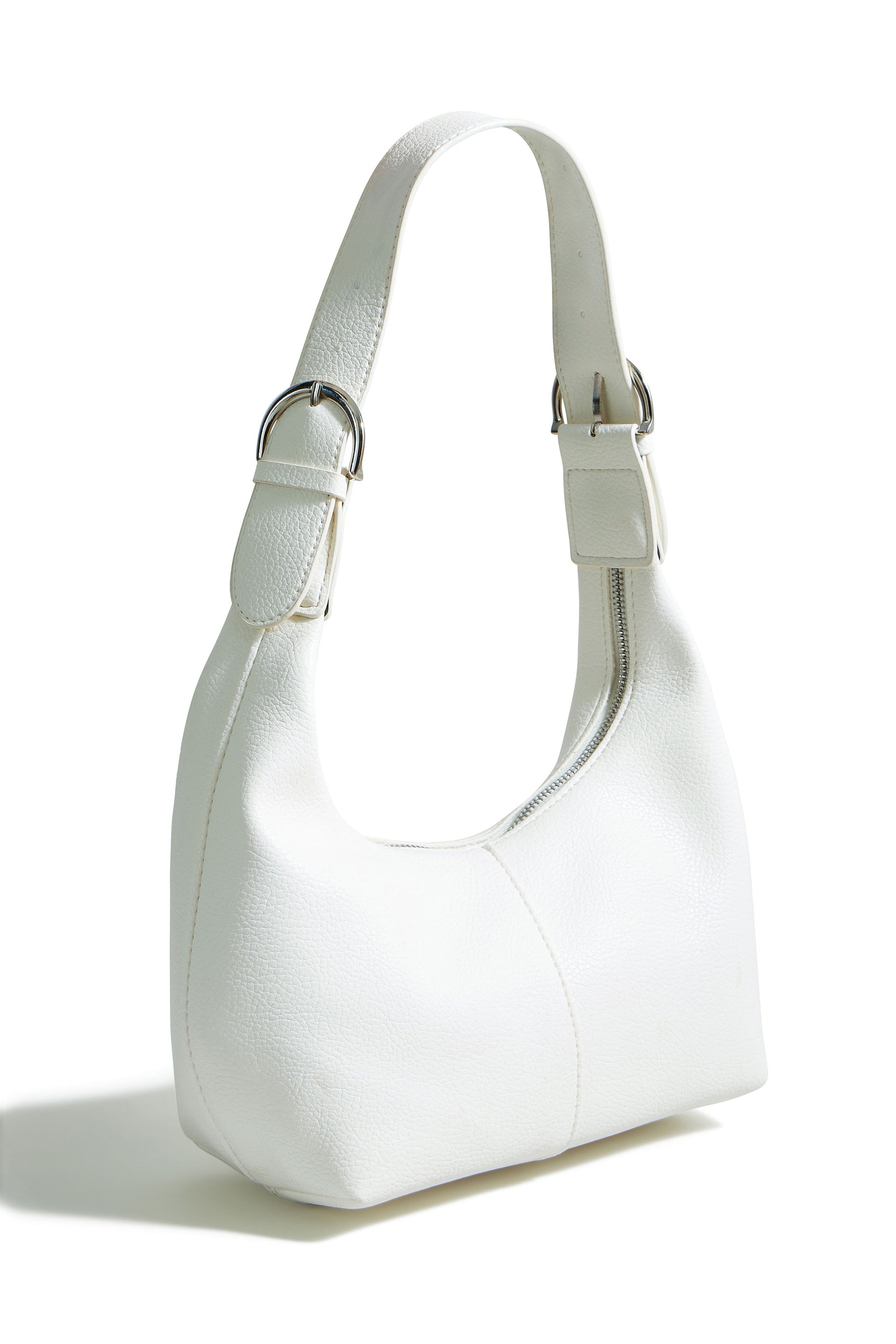 Yumi Ivory Shoulder Scoop Bag With Buckle ACC BAGS Yumi