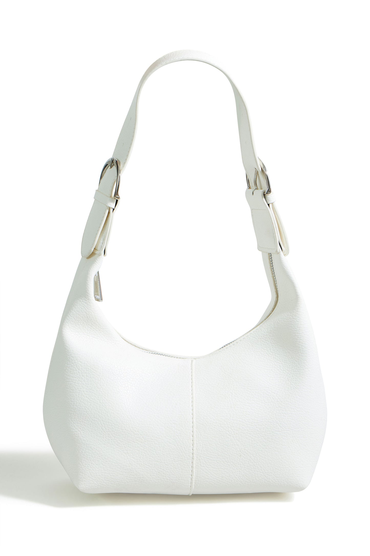 Yumi Ivory Shoulder Scoop Bag With Buckle ACC BAGS Yumi