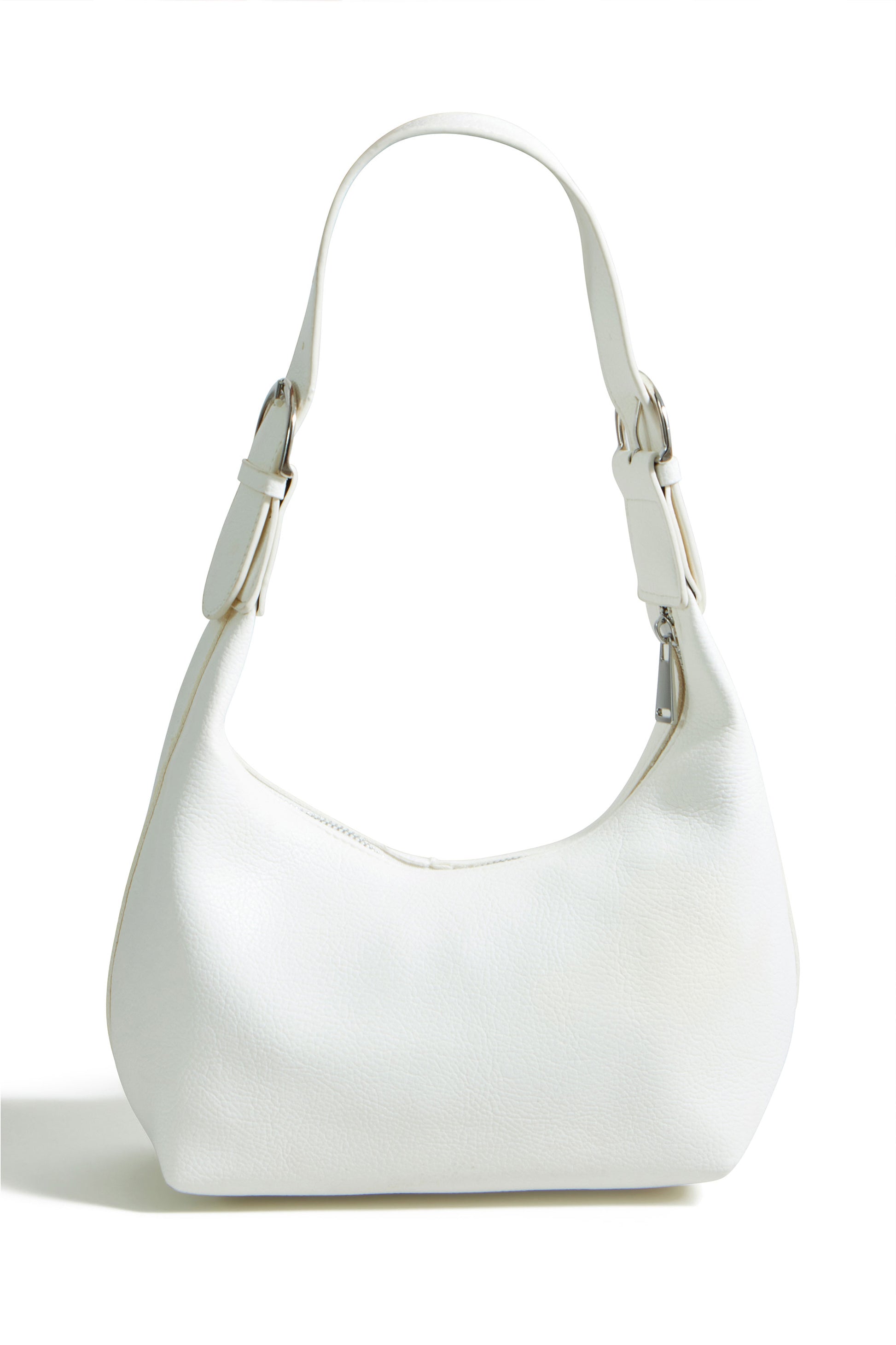 Yumi Ivory Shoulder Scoop Bag With Buckle ACC BAGS Yumi