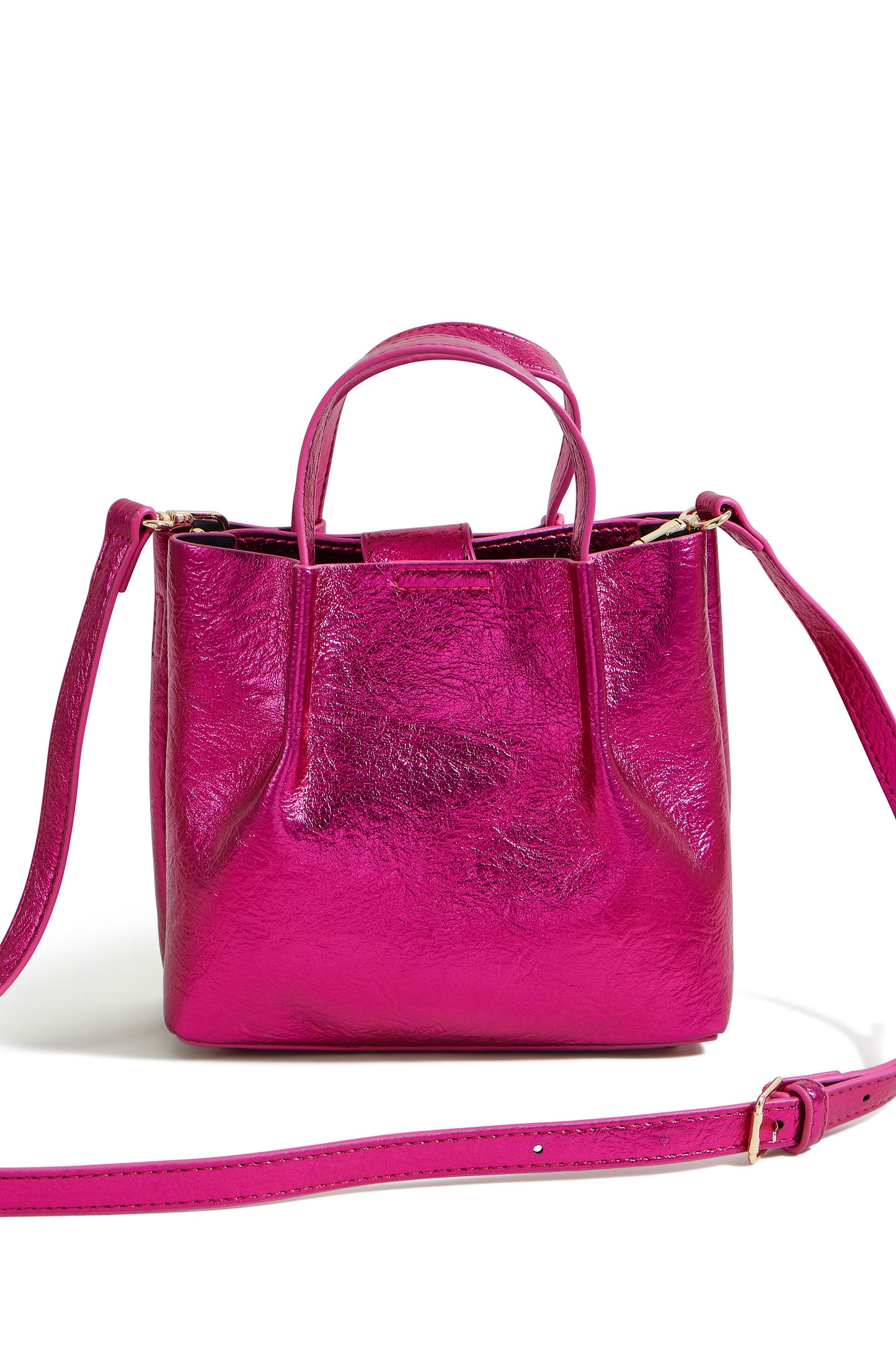 Yumi Pink Metallic Small Tote Bag ACC BAGS Yumi