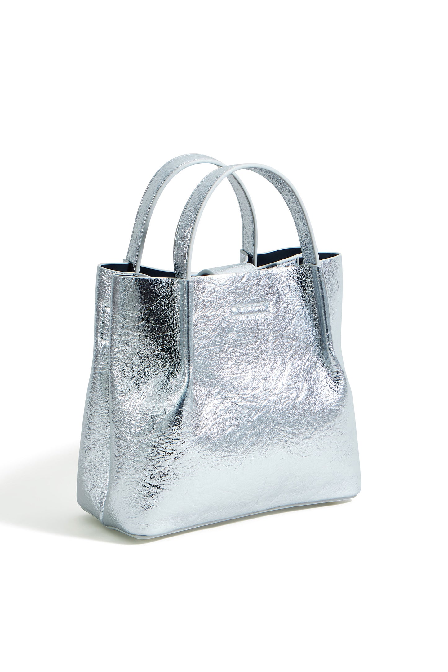 Yumi Silver Metallic Small Tote Bag ACC BAGS Yumi