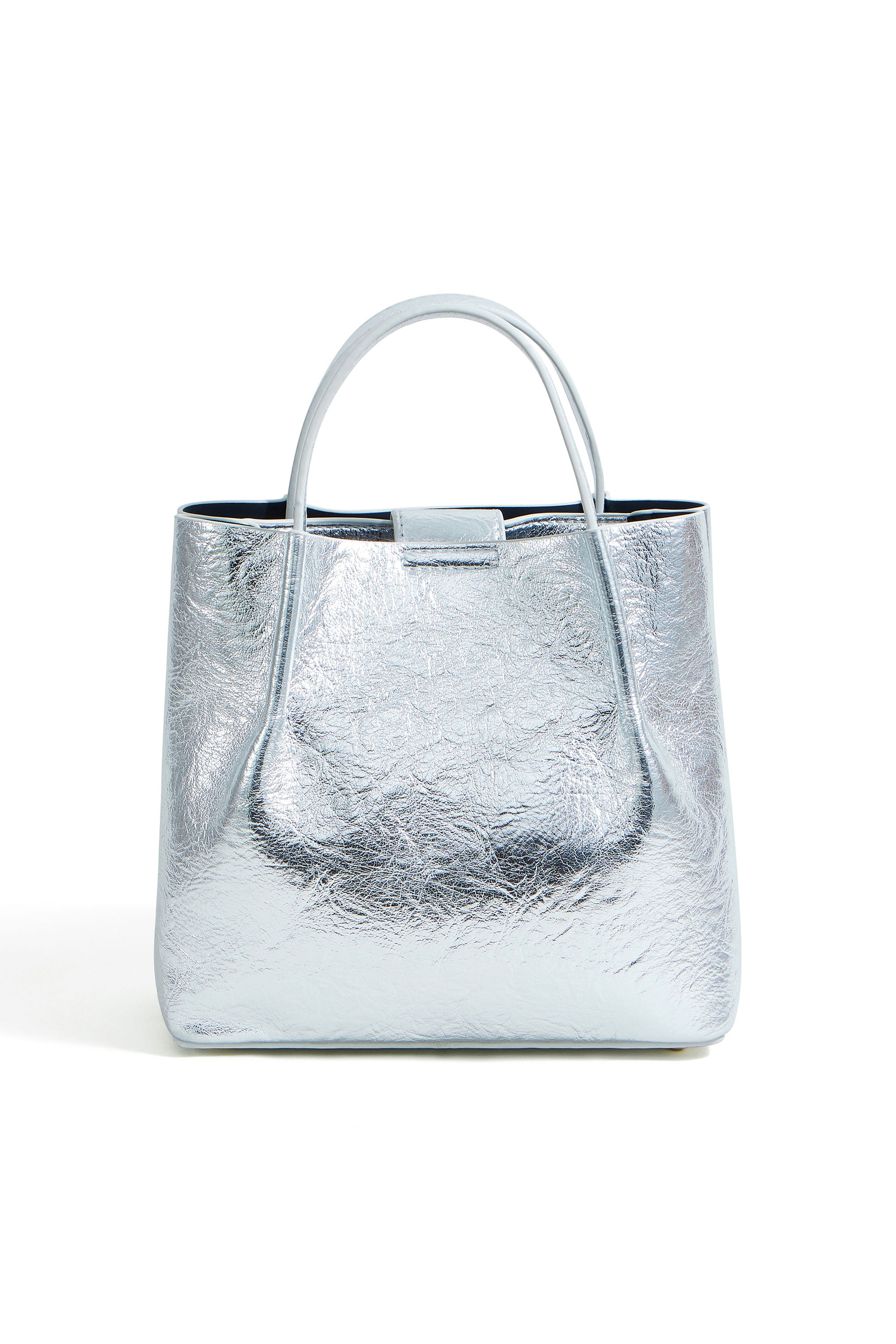 Yumi Silver Metallic Small Tote Bag ACC BAGS Yumi