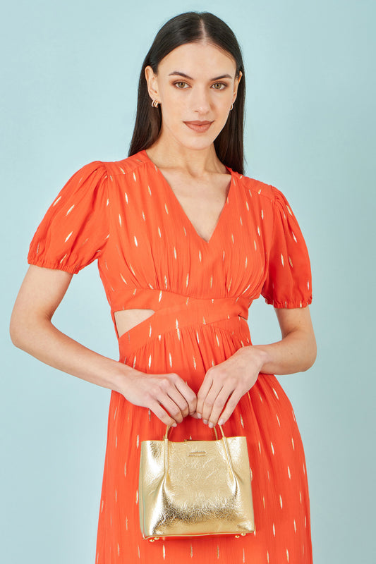 Yumi Gold Metallic Small Tote Bag ACC BAGS Yumi