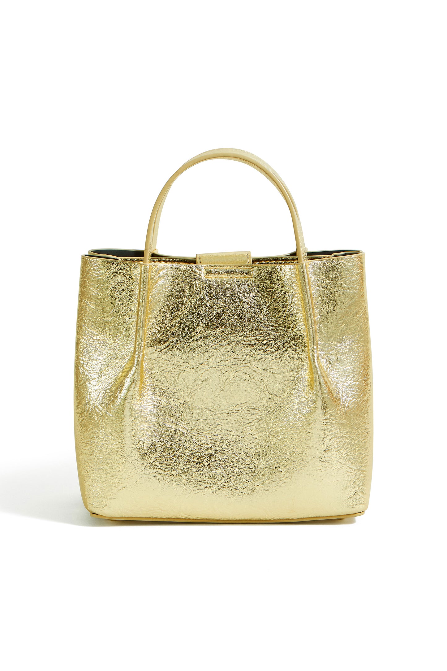 Yumi Gold Metallic Small Tote Bag