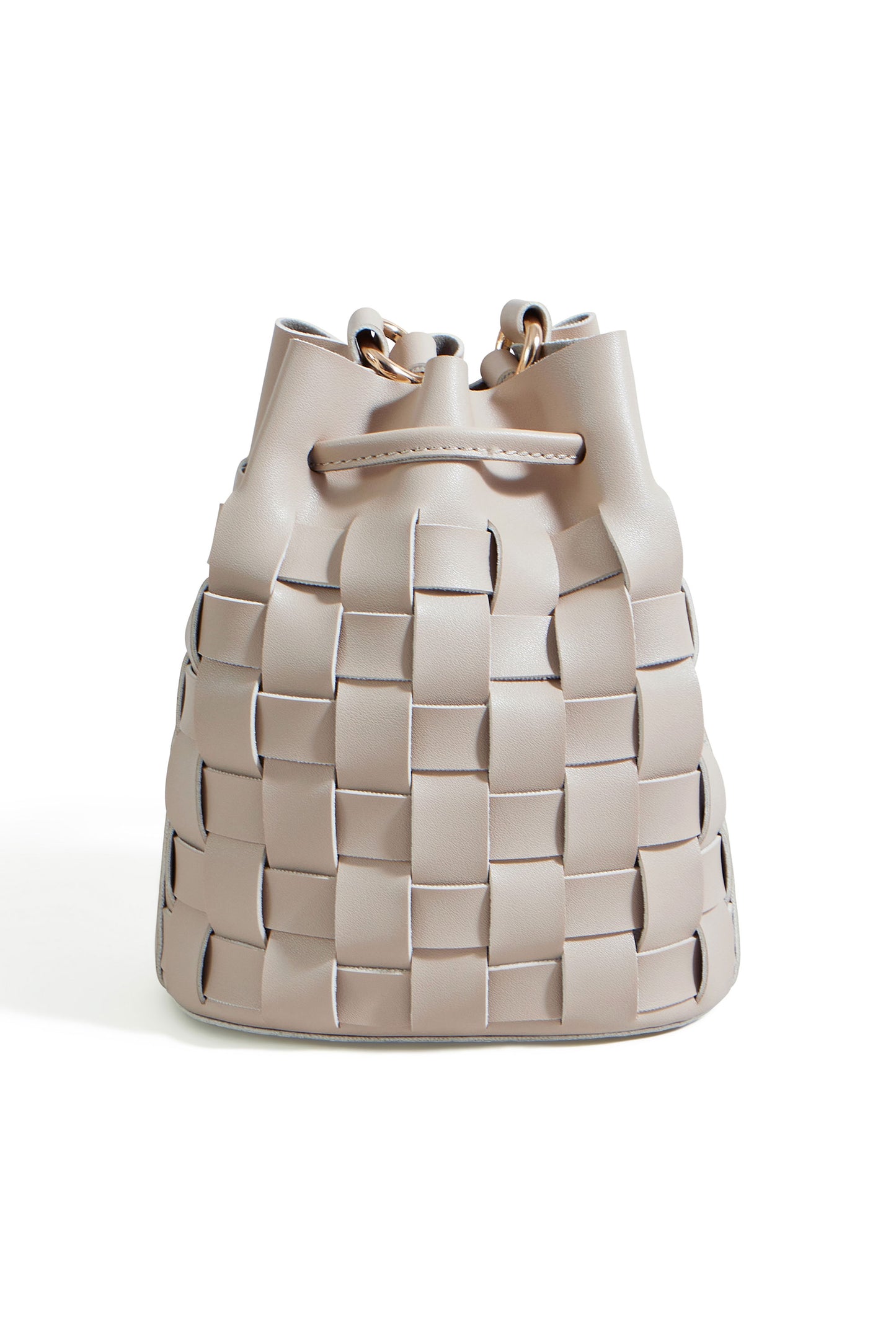 Yumi Beige Woven Bucket Shoulder Bag ACC BAGS Yumi