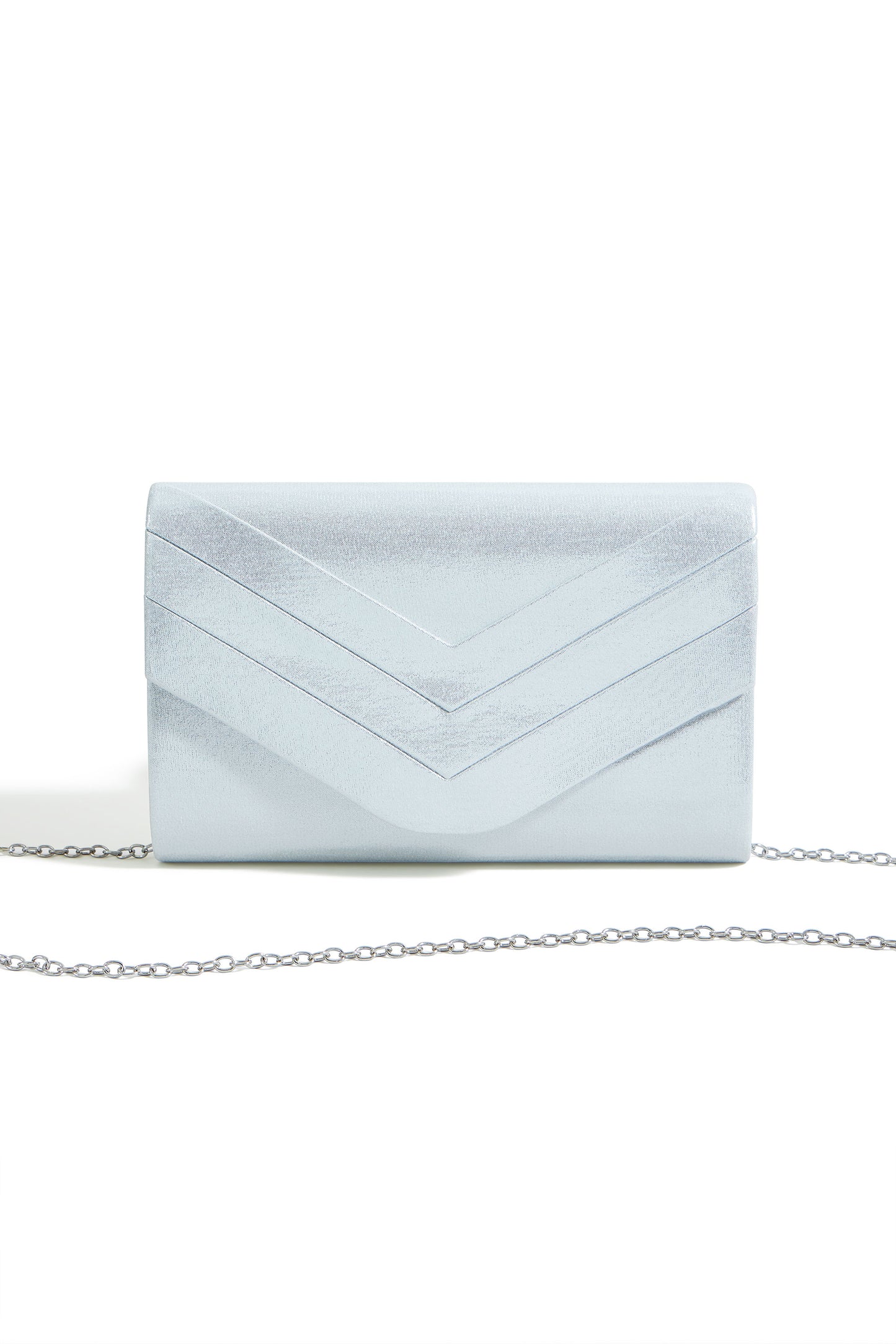 Yumi Silver Shimmer Envelope Clutch Bag ACC BAGS Yumi
