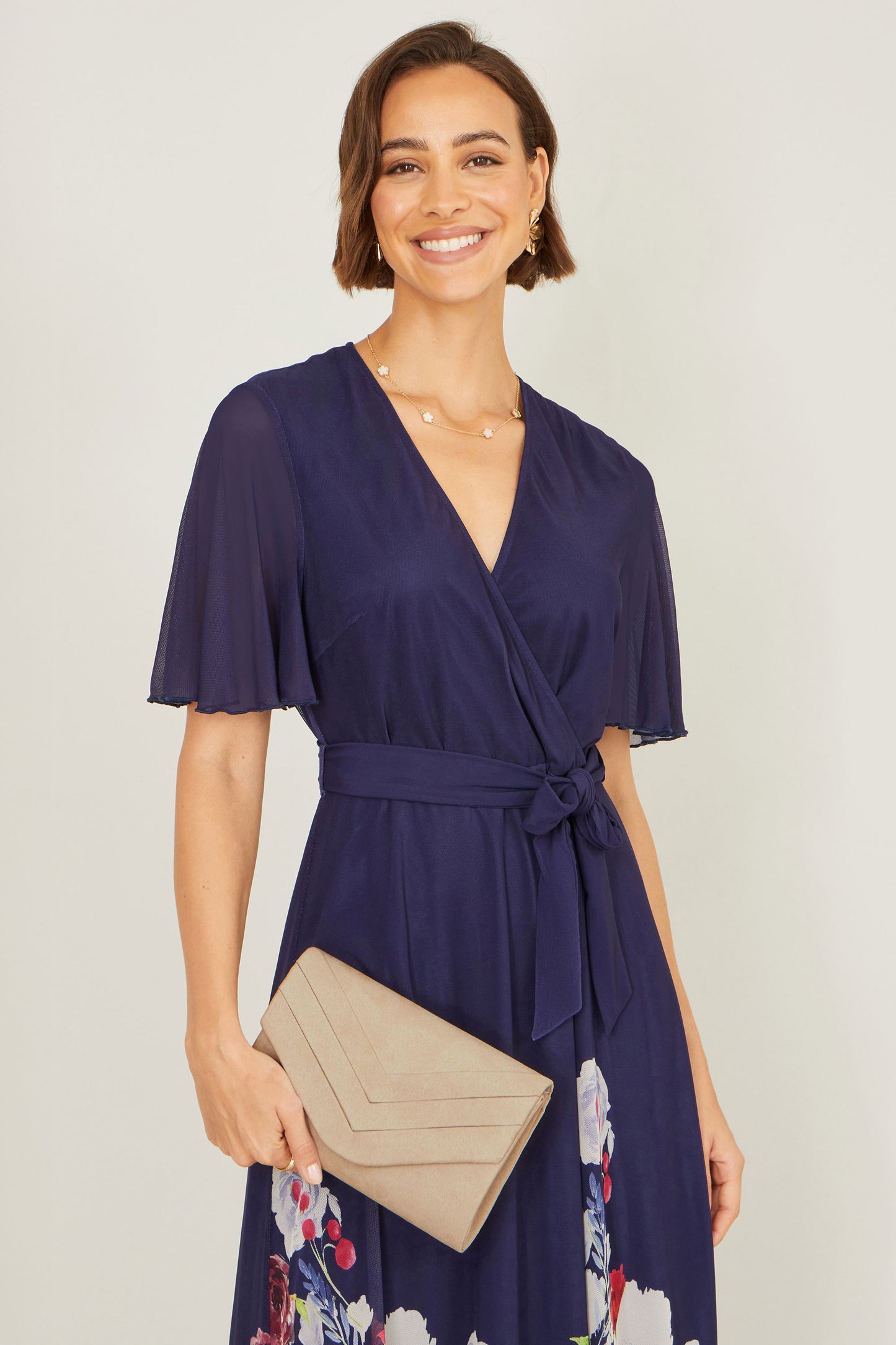 Yumi Ivory Shimmer Envelope Clutch Bag ACC BAGS Yumi