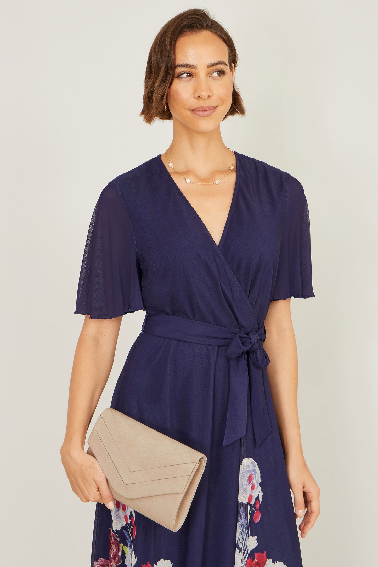 Yumi Ivory Shimmer Envelope Clutch Bag ACC BAGS Yumi