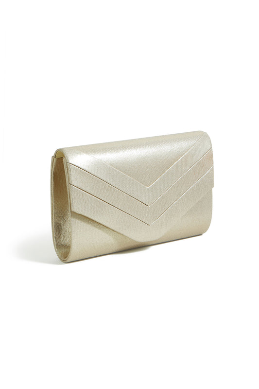 Yumi Gold Shimmer Envelope Clutch Bag ACC BAGS Yumi