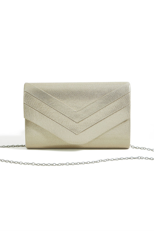 Yumi Gold Shimmer Envelope Clutch Bag ACC BAGS Yumi