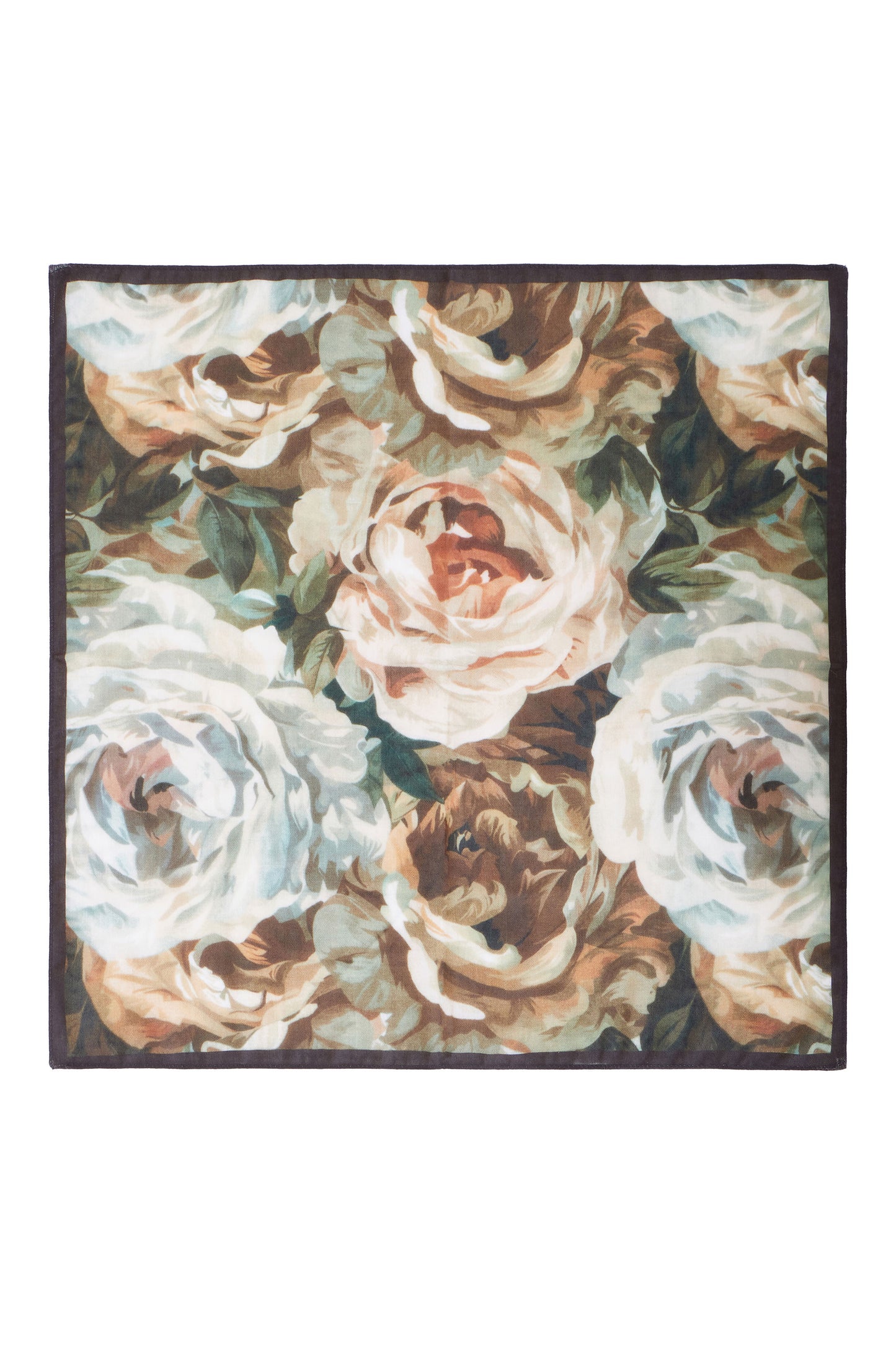 Yumi Brown Viscose Autumnal Floral Scarf ACC SCARF Yumi