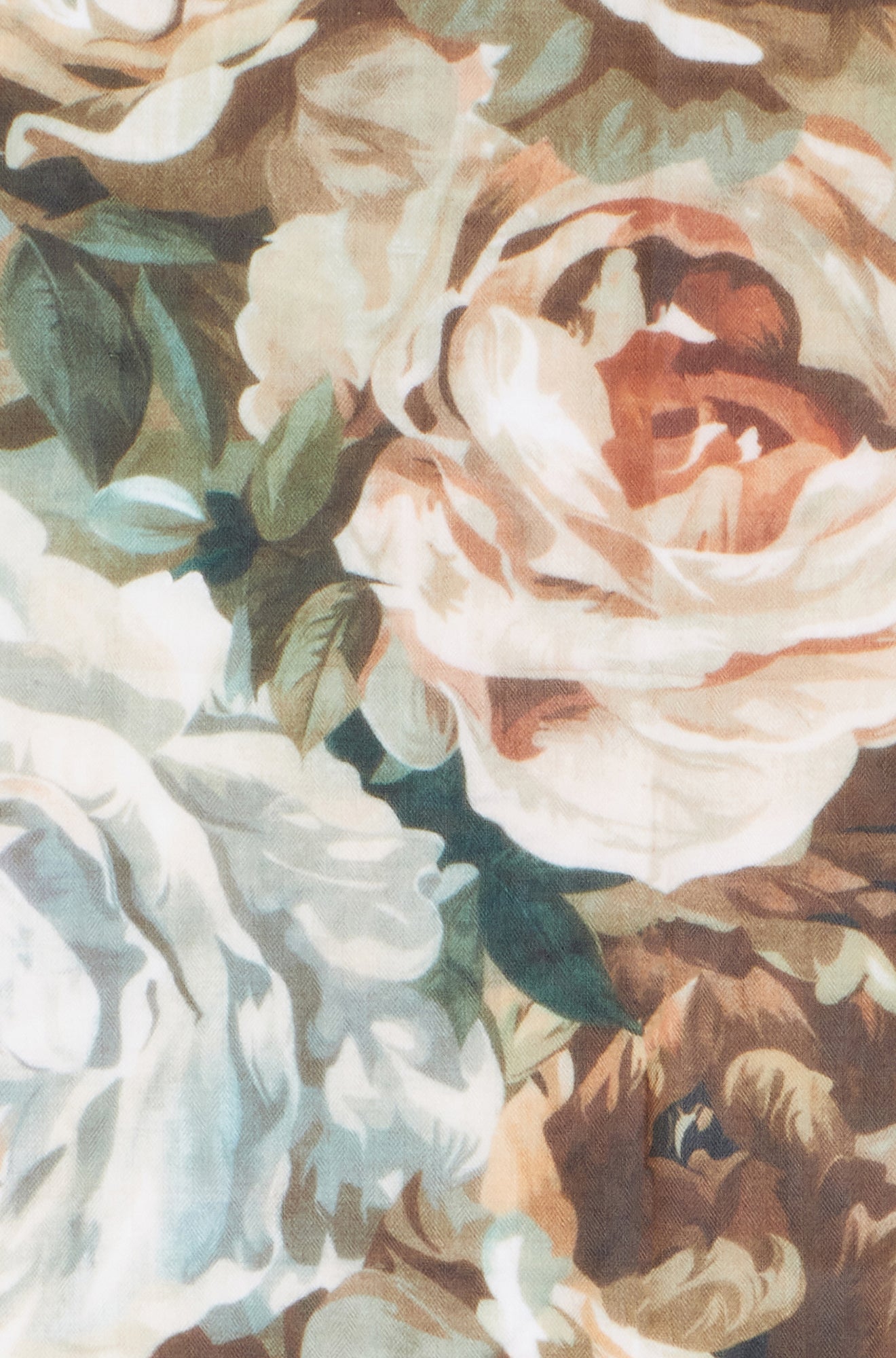 Yumi Brown Viscose Autumnal Floral Scarf ACC SCARF Yumi