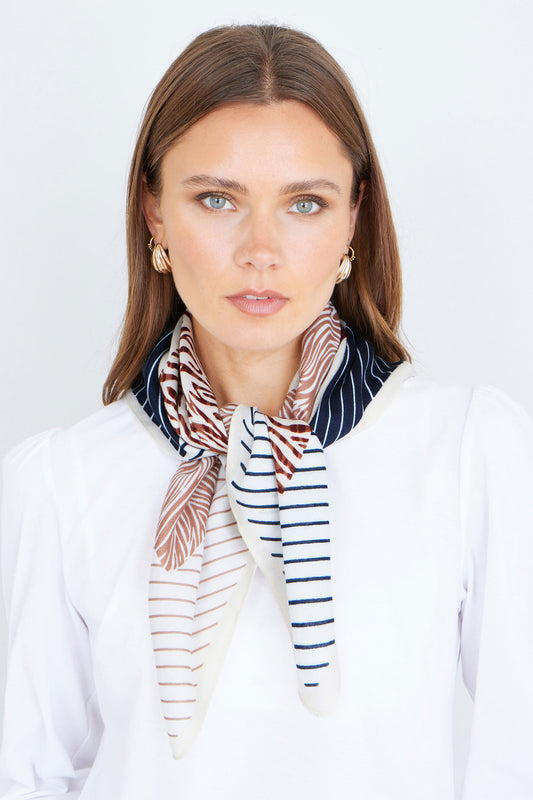Yumi Multicolour Viscose Stripe Pattern Scarf ACC SCARF Yumi