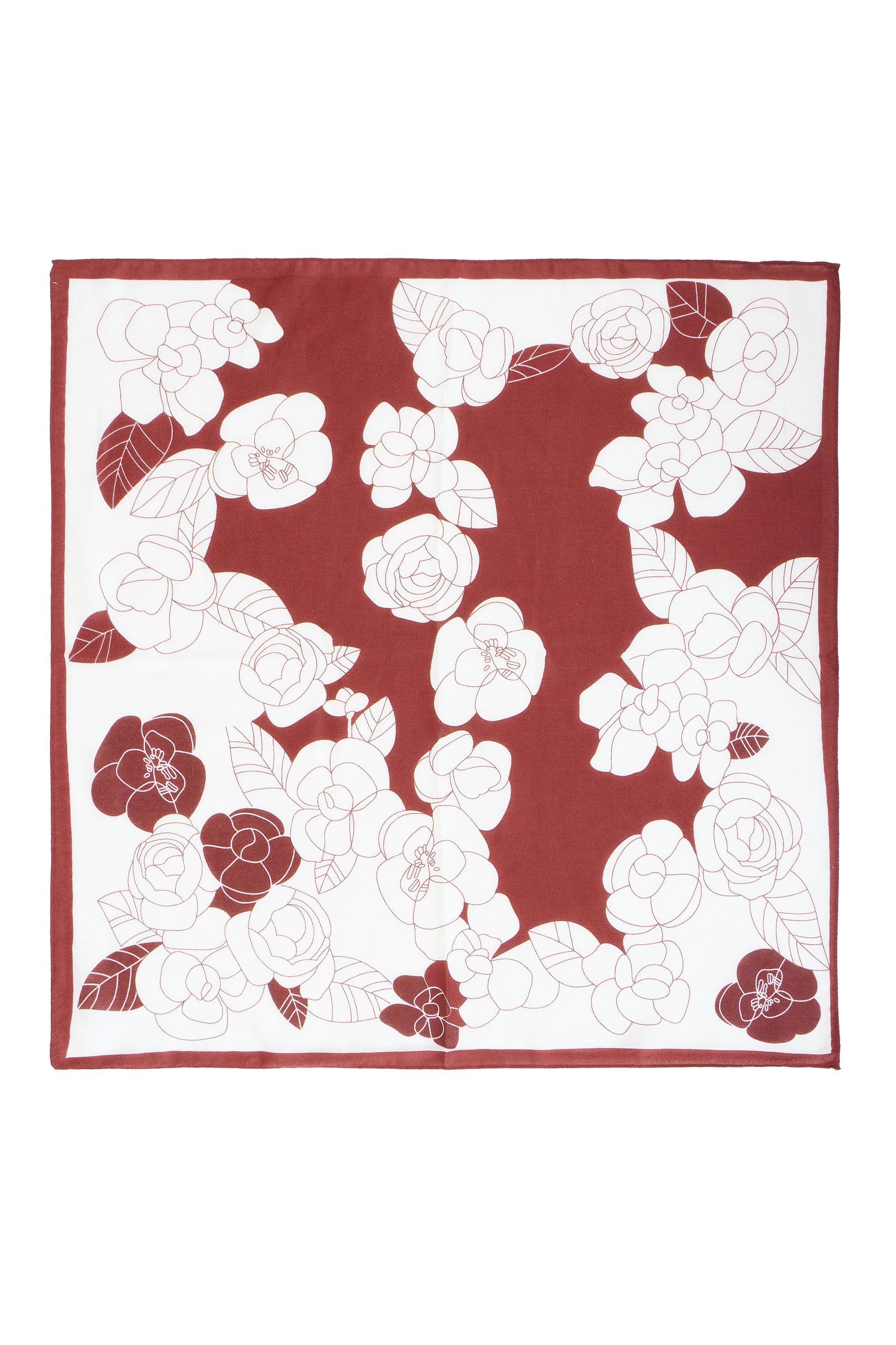 Yumi Brown Viscose Floral Scarf ACC SCARF Yumi