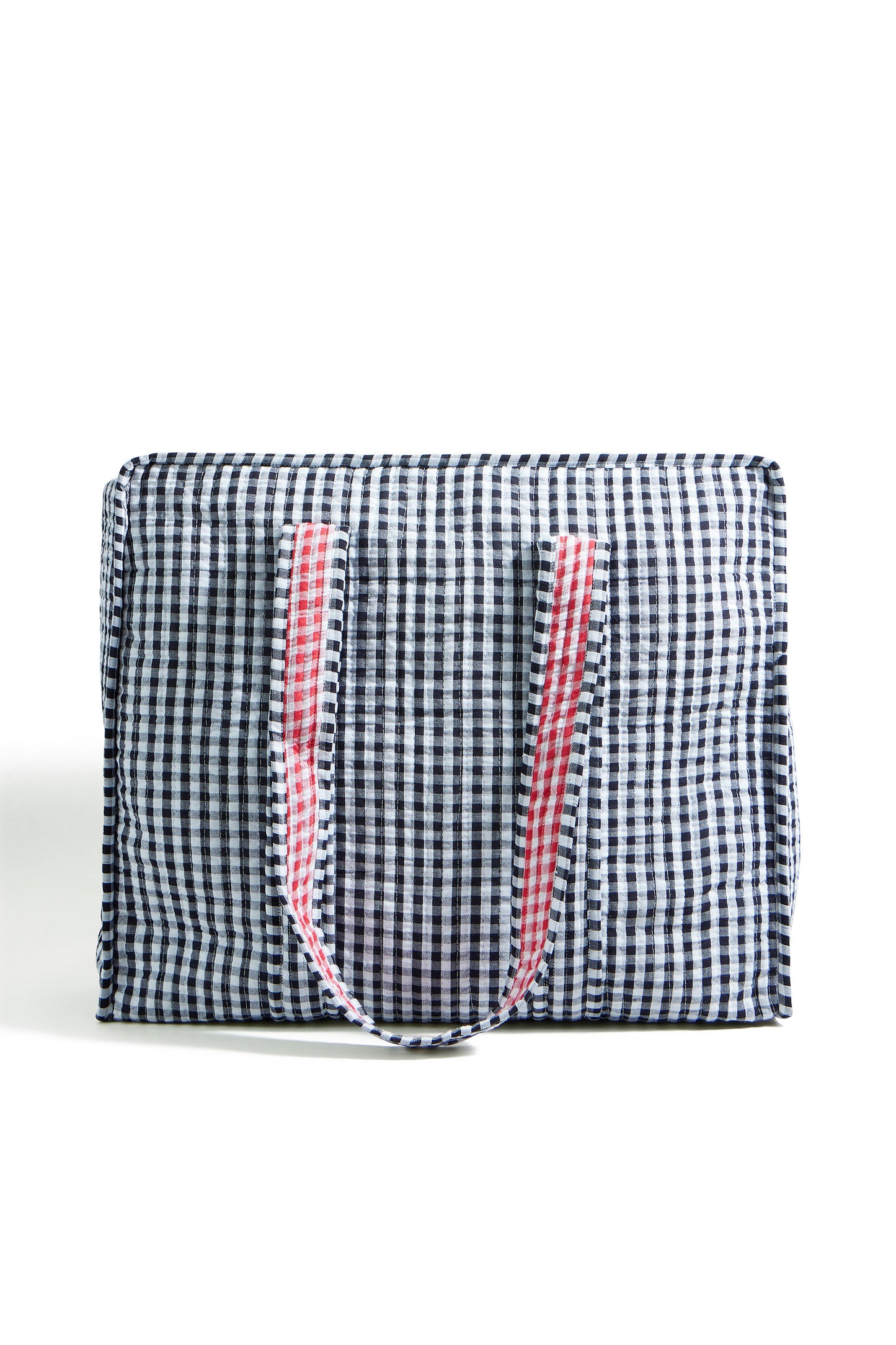 Yumi Black Gingham Quilted Shopper Bag ACC BAGS Yumi