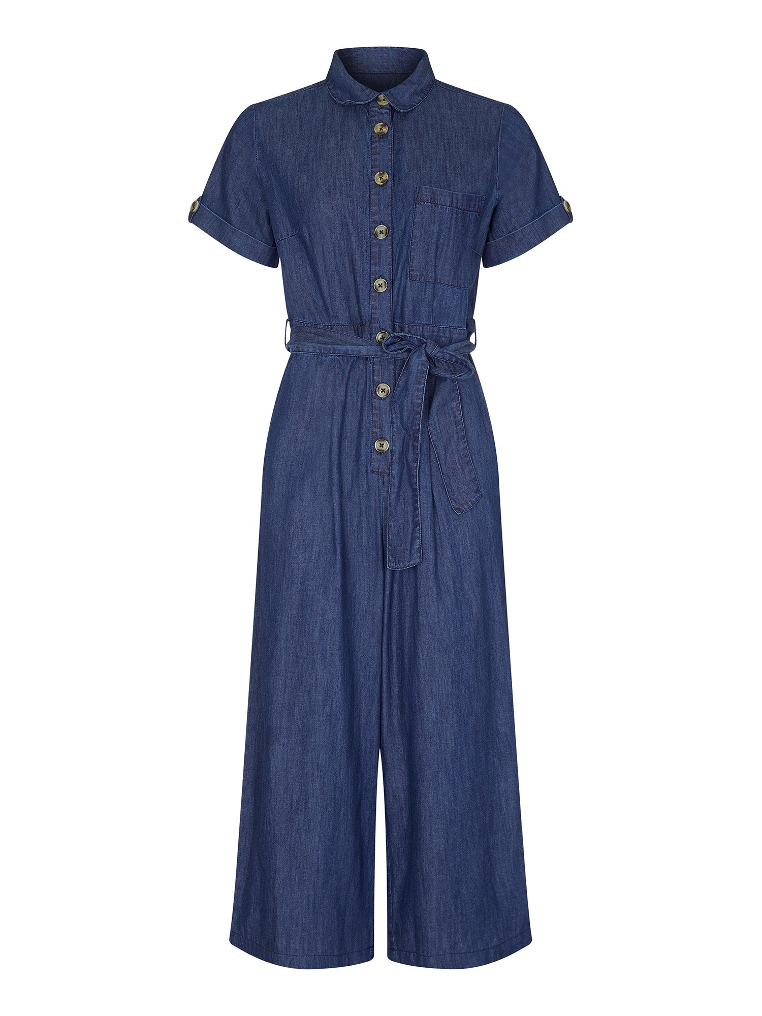 Yumi Blue Button Denim Jumpsuit Yumi