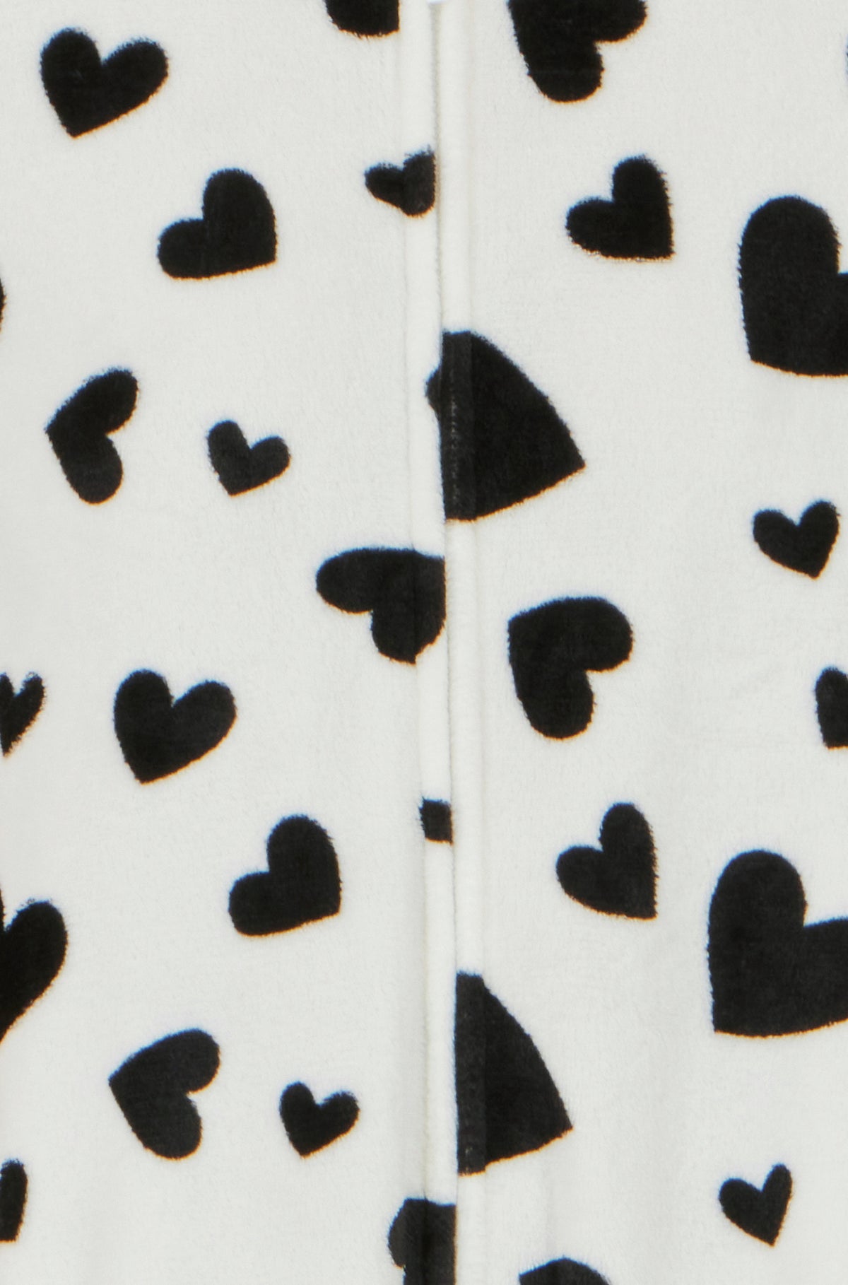 Yumi White Heart Print Onesie With Pockets Nightwear-Onesie Yumi